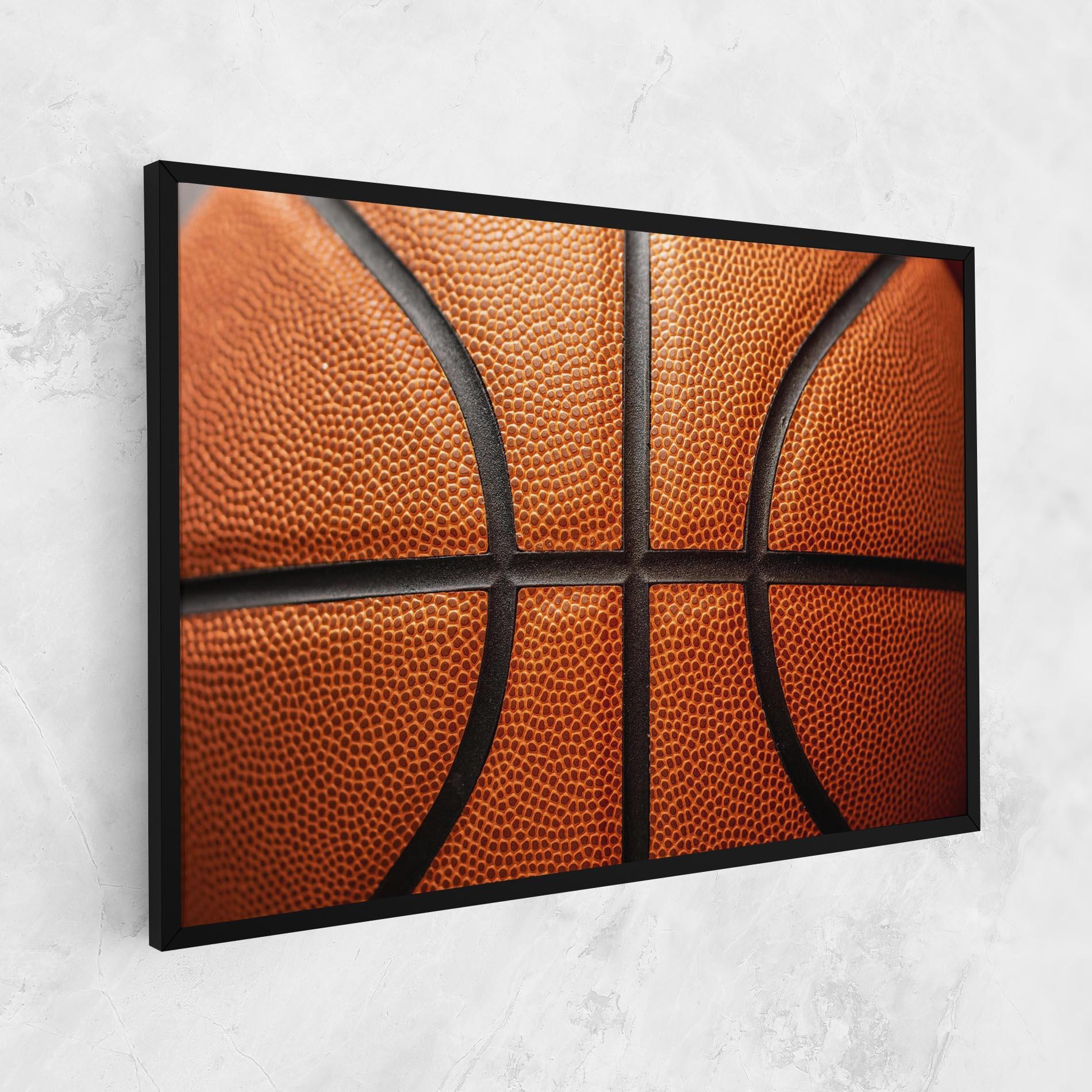 Obraz na Płótnie Close Up Leather Basketball mockup 1