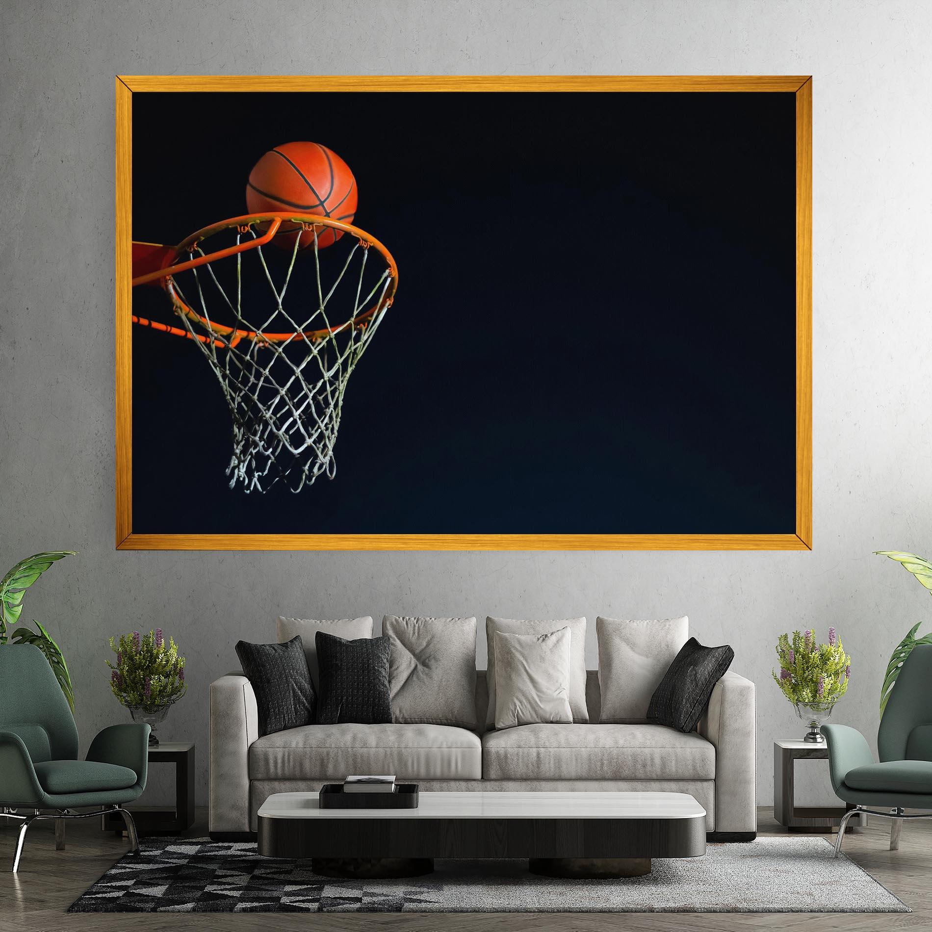 Obraz na Płótnie Basketball Hoop On Black mockup 7