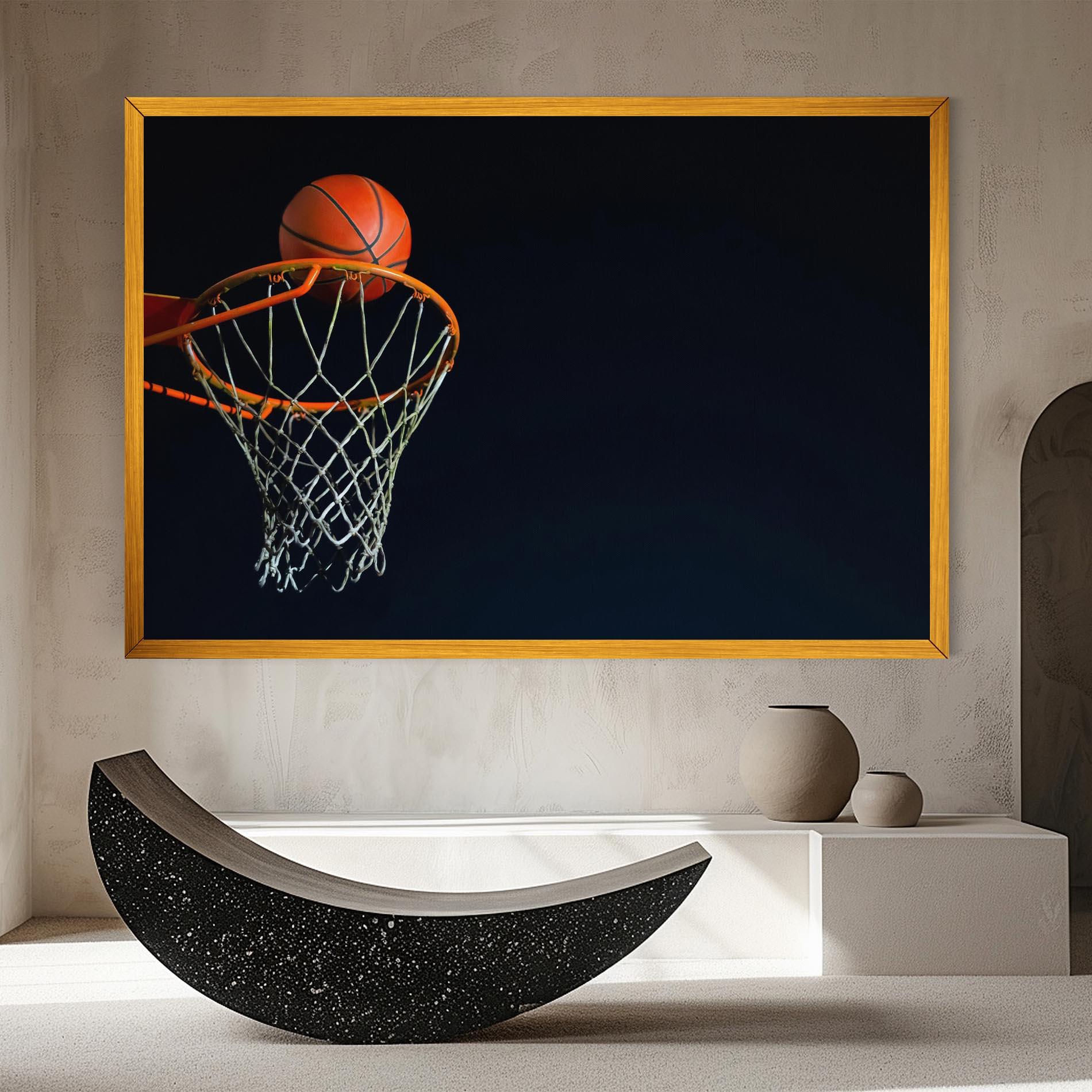 Obraz na Płótnie Basketball Hoop On Black mockup 8