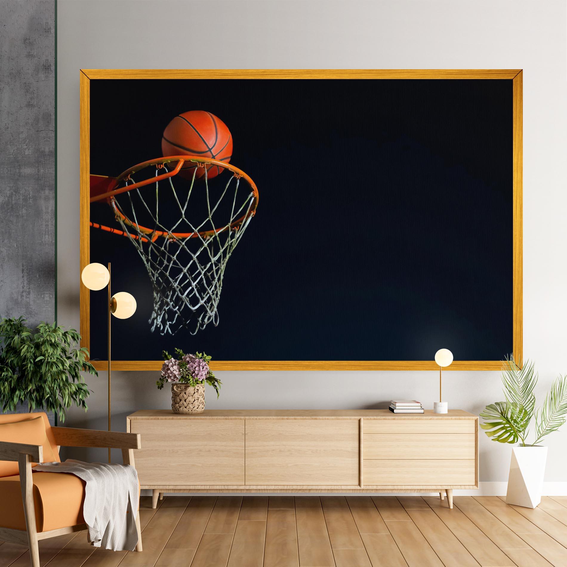 Obraz na Płótnie Basketball Hoop On Black mockup 9