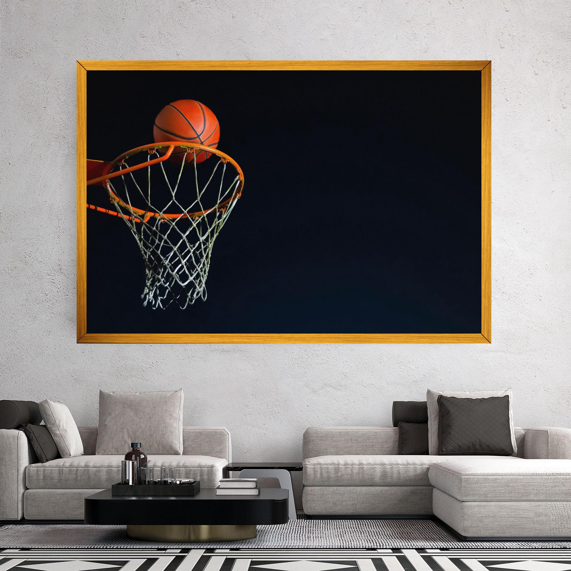 Obraz na Płótnie Basketball Hoop On Black mockup 2