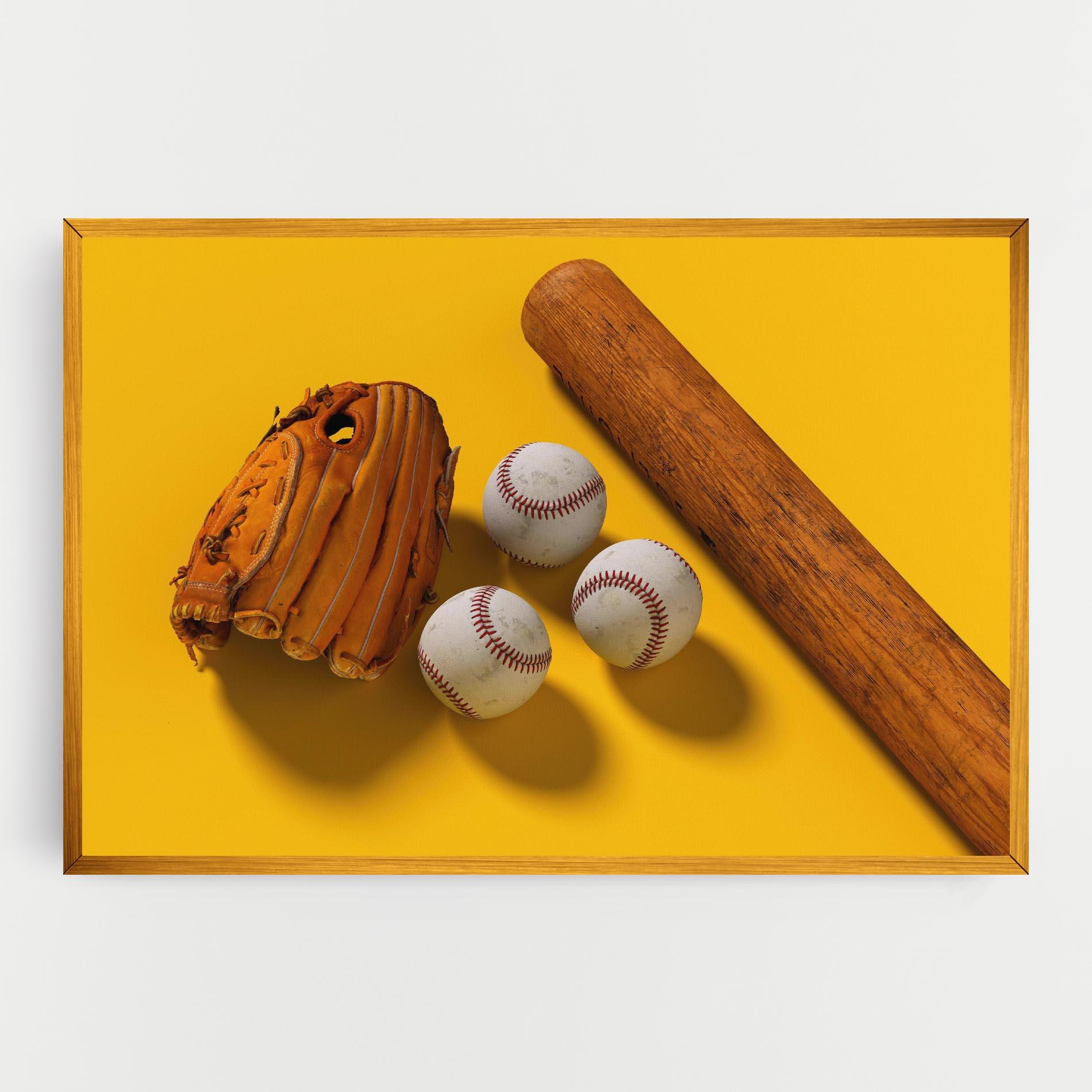 Obraz na Płótnie Baseball Set On Yellow mockup 0