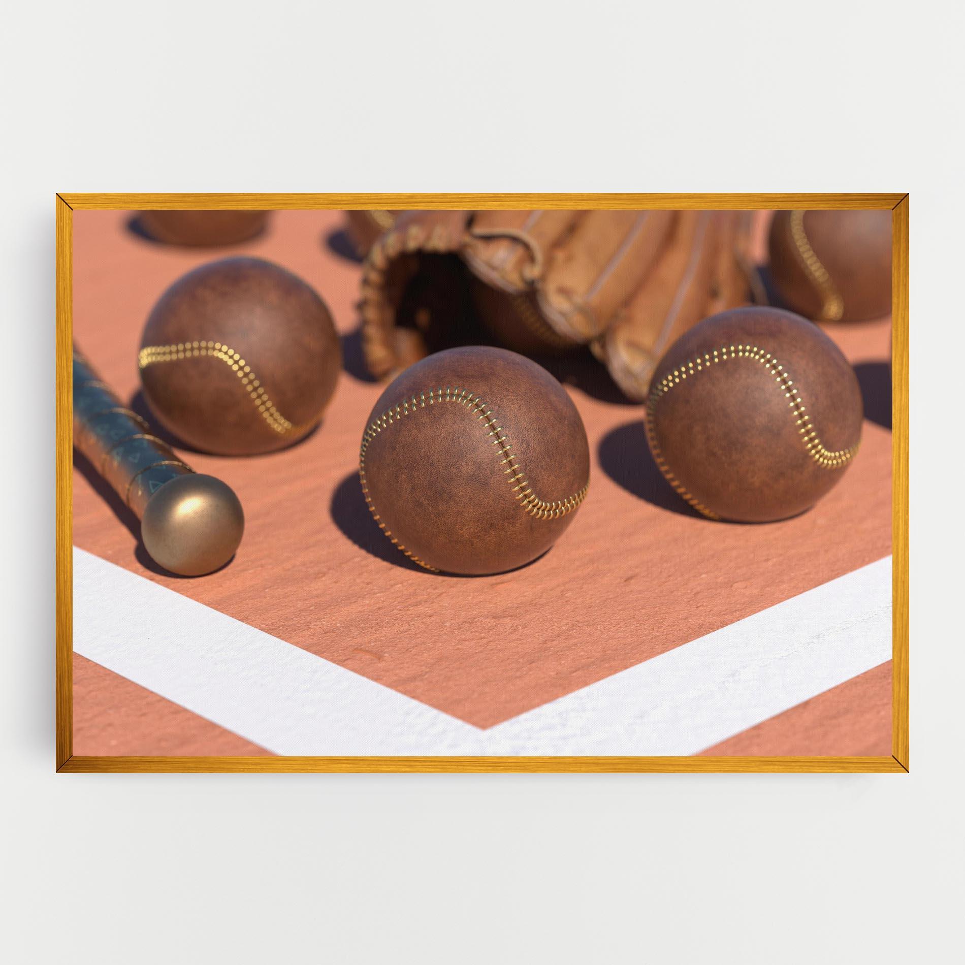 Obraz na Płótnie Brown Baseball Ball mockup 0