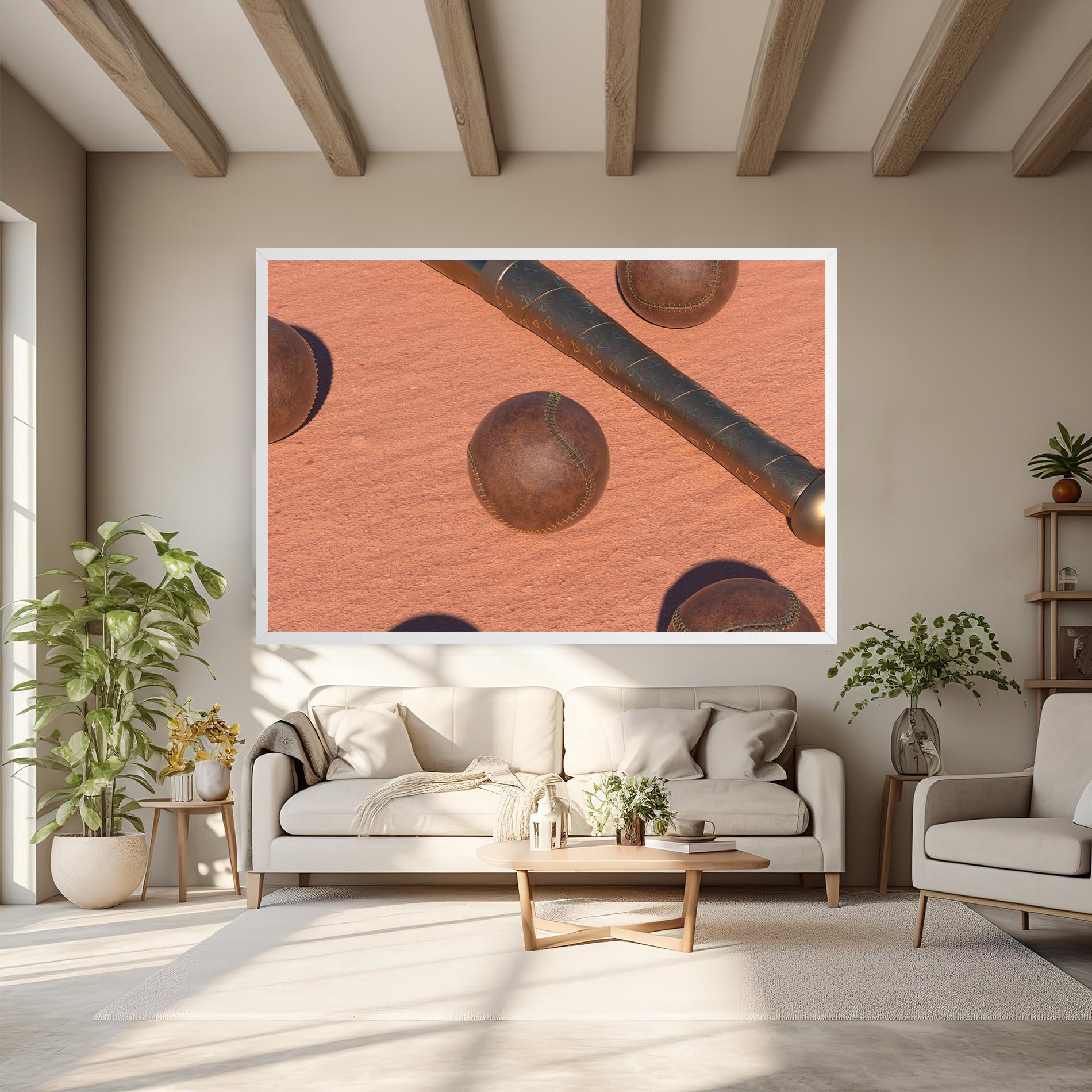 Obraz na Płótnie Baseball Set On Send mockup 6