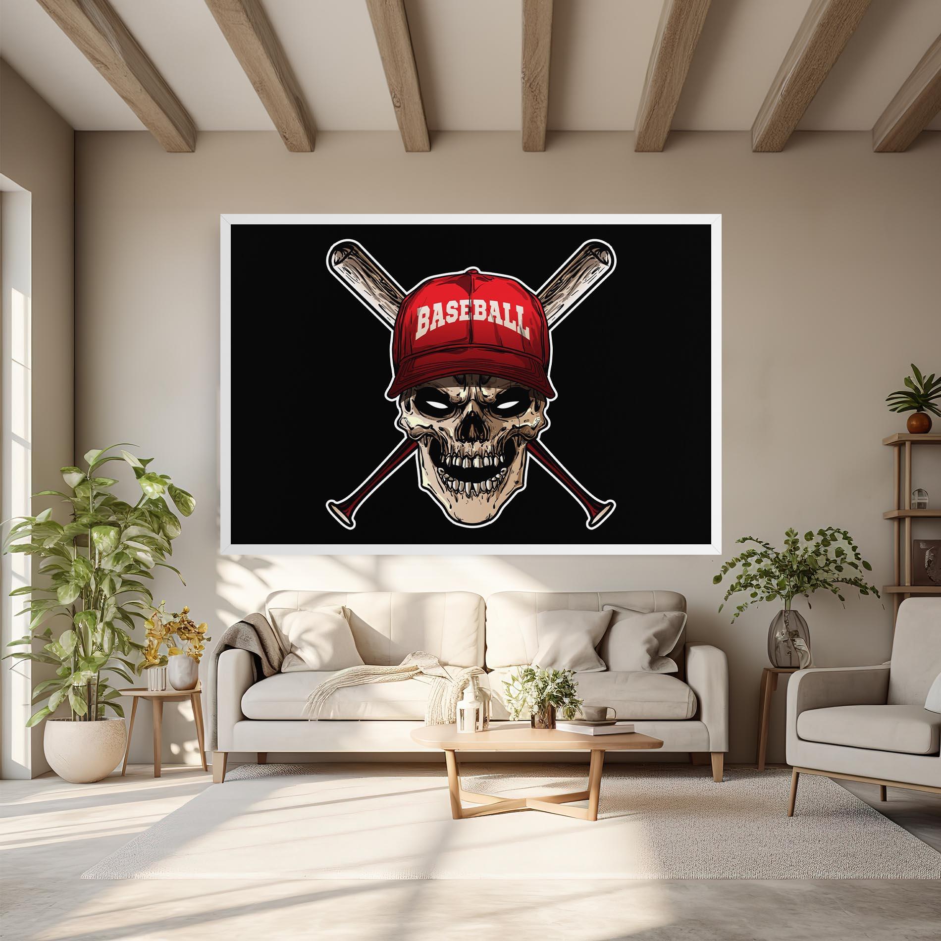 Obraz na Płótnie Baseball Skull mockup 6