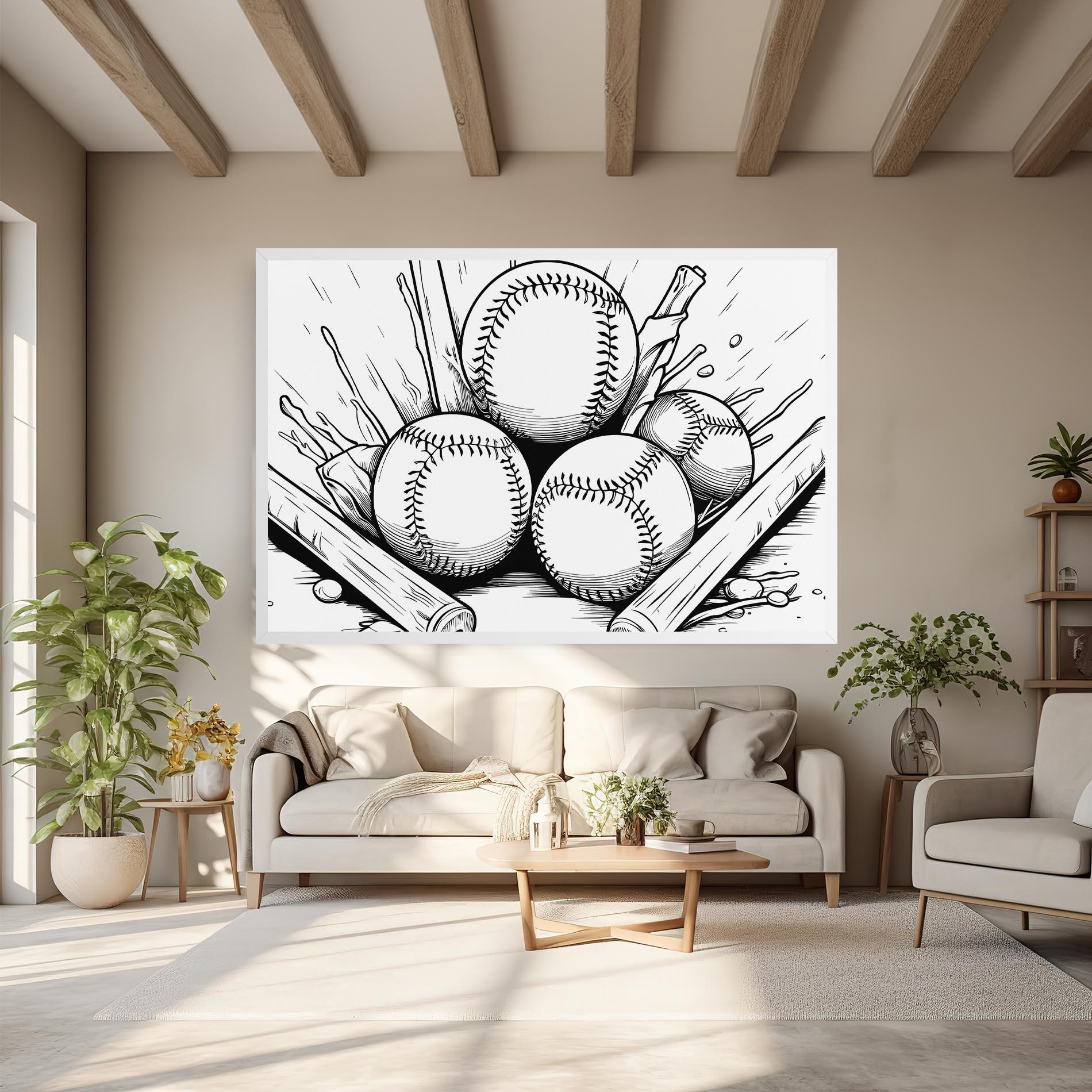 Obraz na Płótnie Big Baseball Ball mockup 6