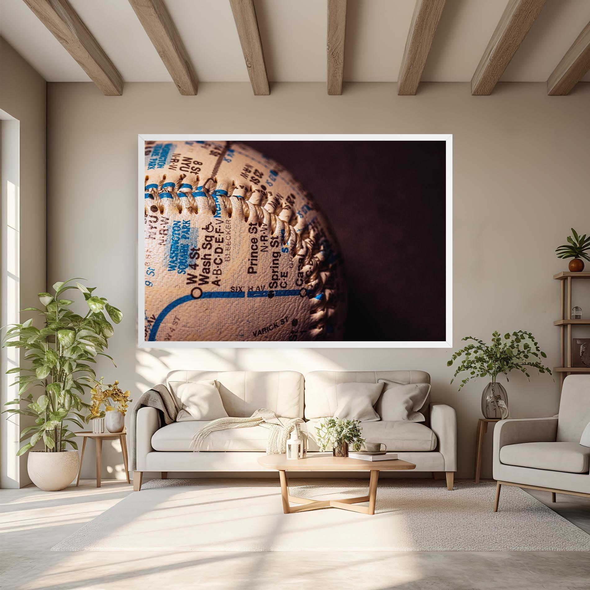 Obraz na Płótnie Blue Text Baseball Ball mockup 6