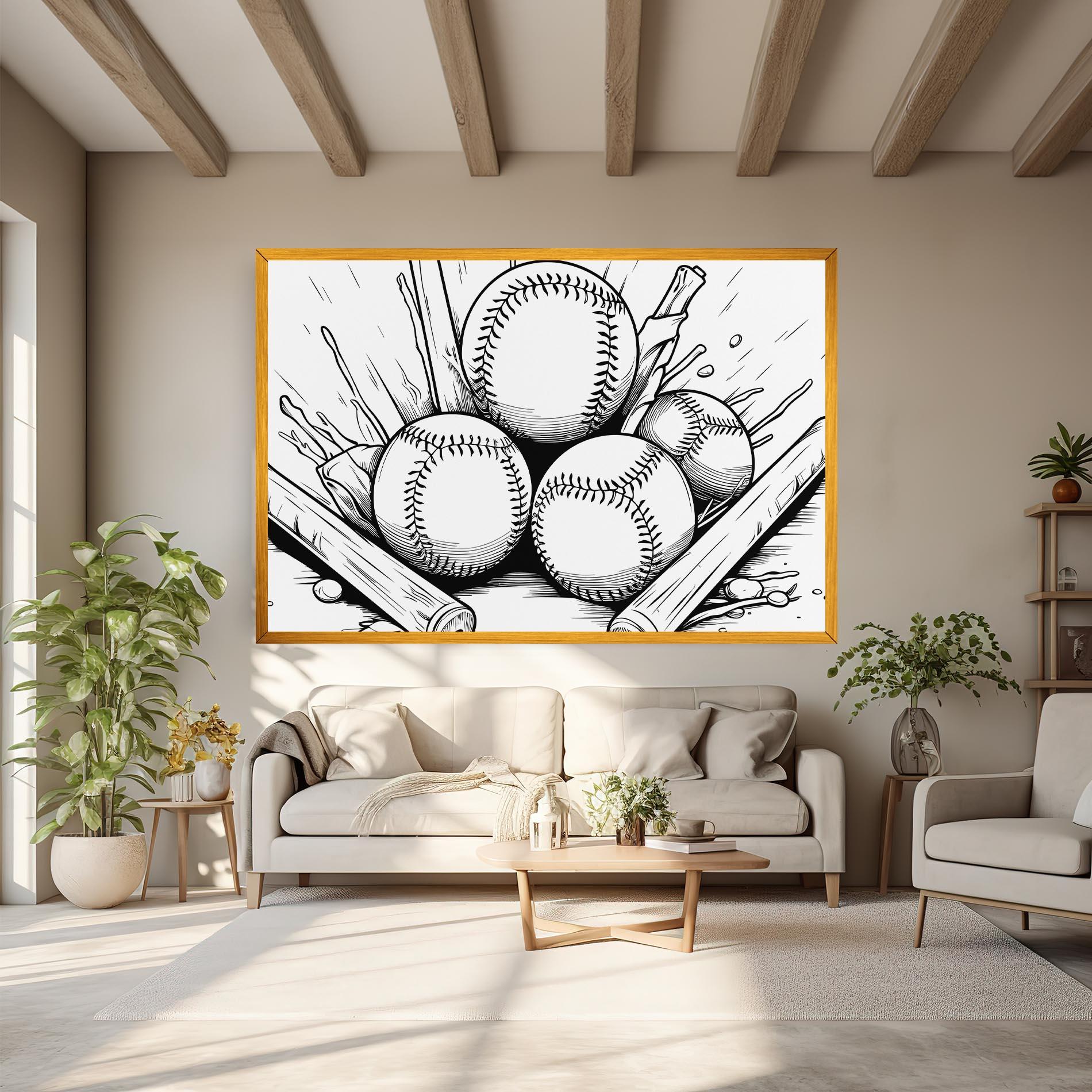 Obraz na Płótnie Big Baseball Ball mockup 6