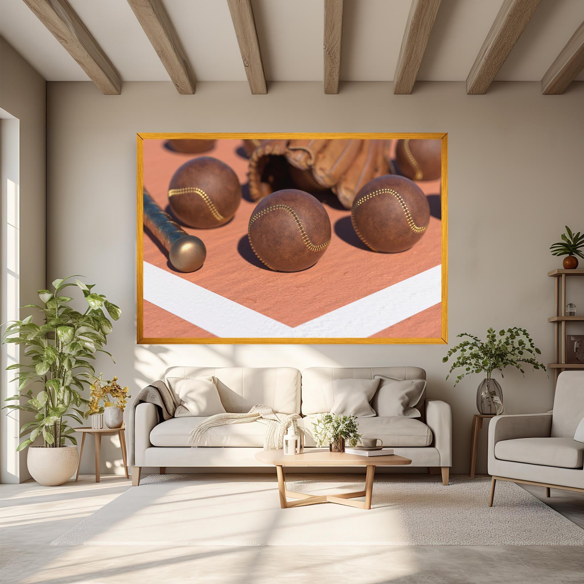 Obraz na Płótnie Brown Baseball Ball mockup 6