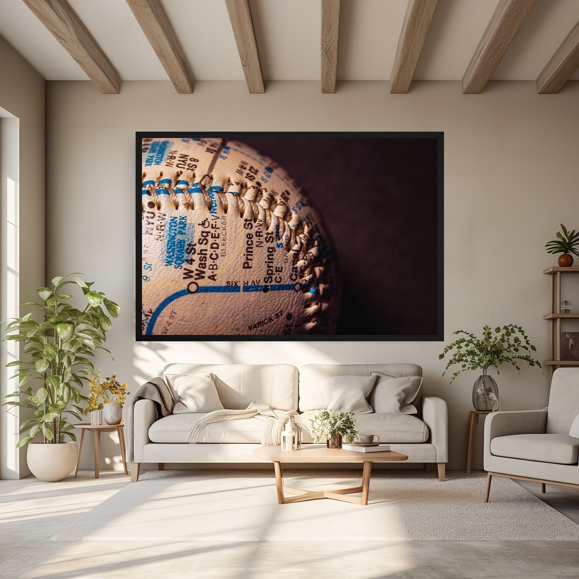 Obraz na Płótnie Blue Text Baseball Ball mockup 6