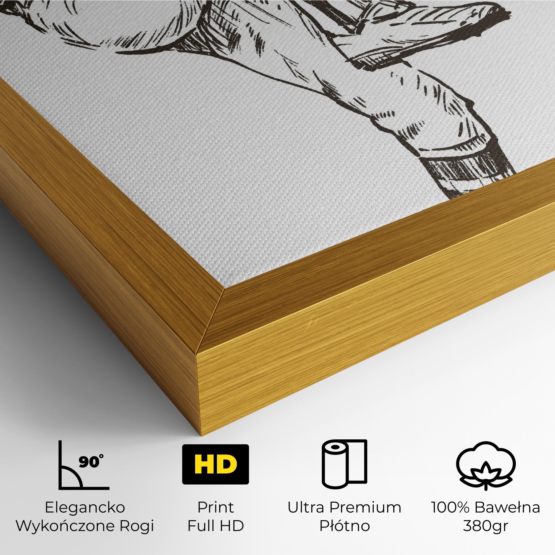 Obraz na Płótnie Baseball Player Line mockup 4