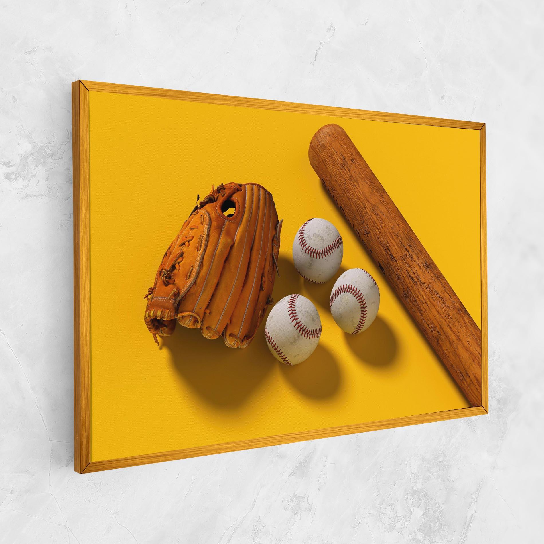 Obraz na Płótnie Baseball Set On Yellow mockup 1