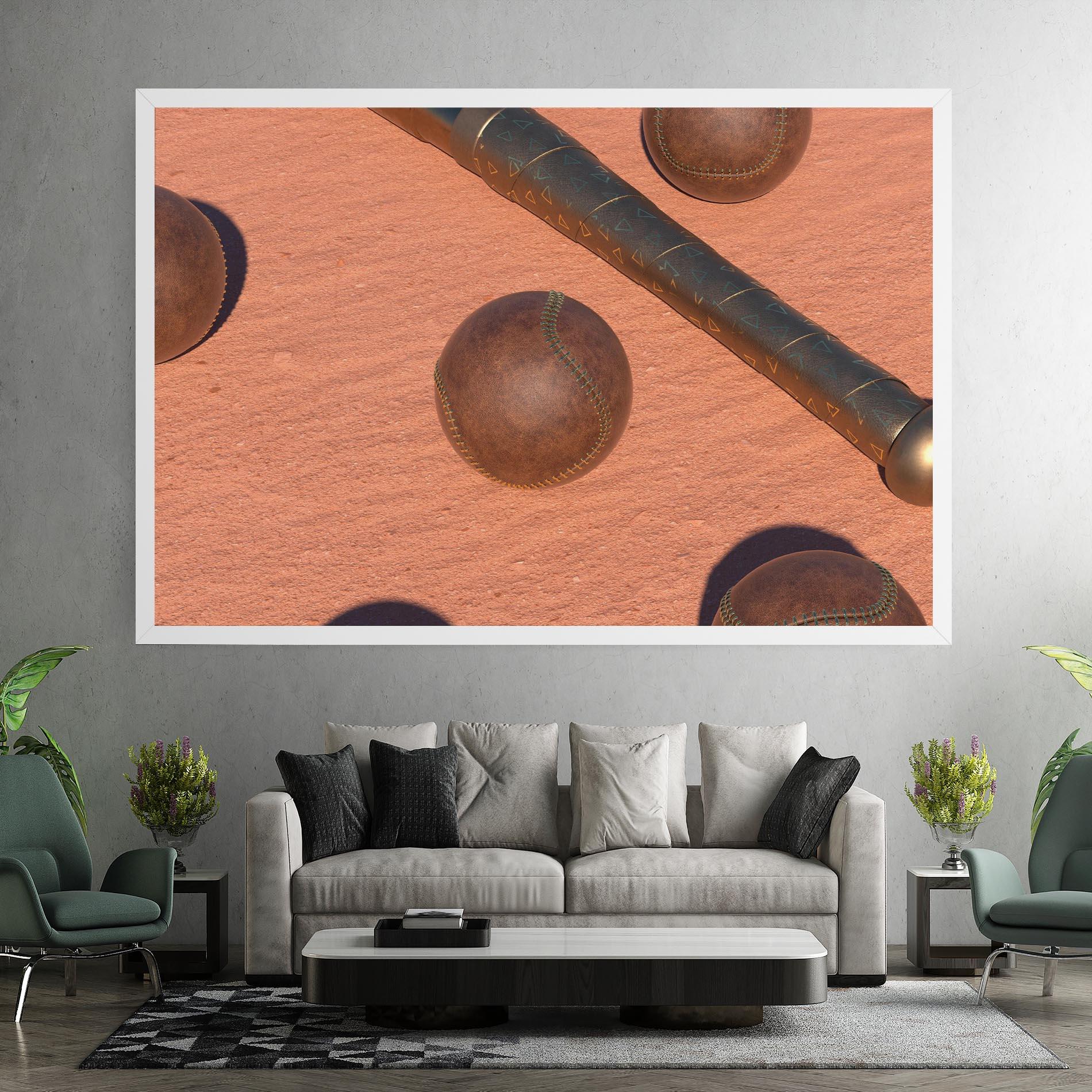 Obraz na Płótnie Baseball Set On Send mockup 7