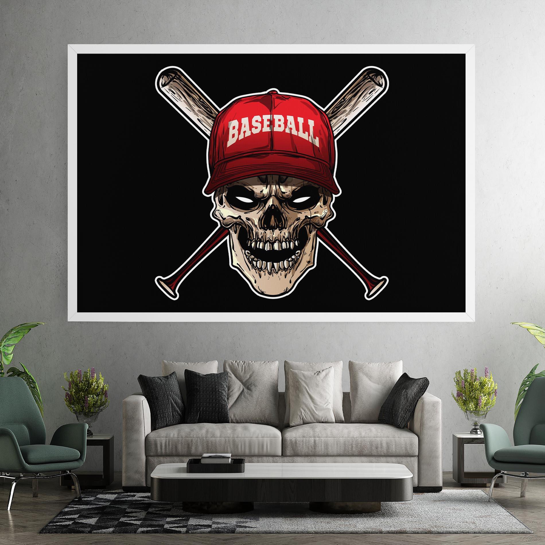 Obraz na Płótnie Baseball Skull mockup 7