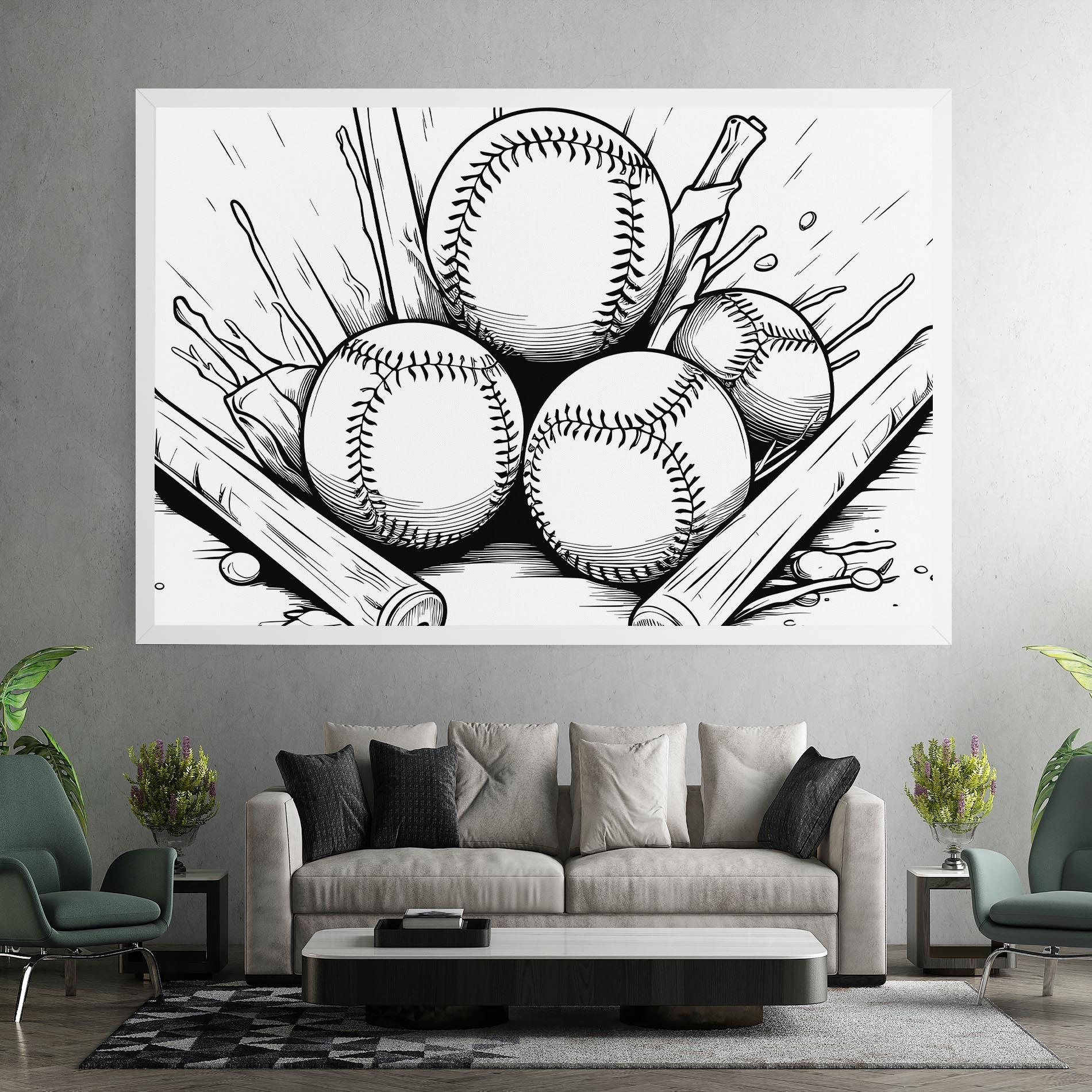 Obraz na Płótnie Big Baseball Ball mockup 7