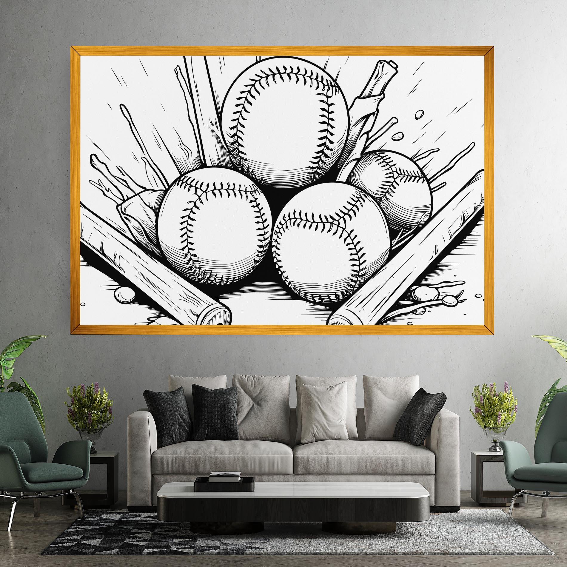 Obraz na Płótnie Big Baseball Ball mockup 7