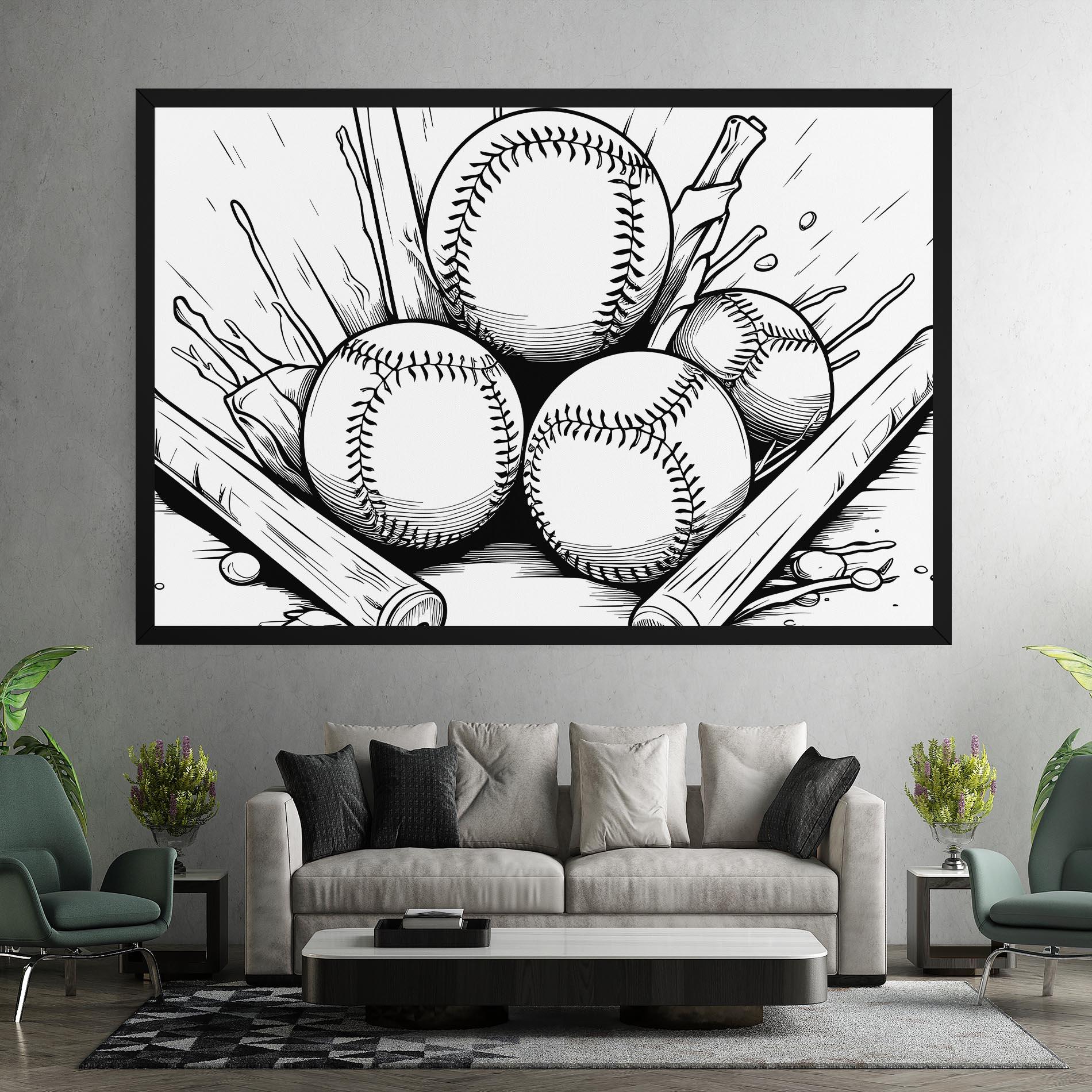 Obraz na Płótnie Big Baseball Ball mockup 7
