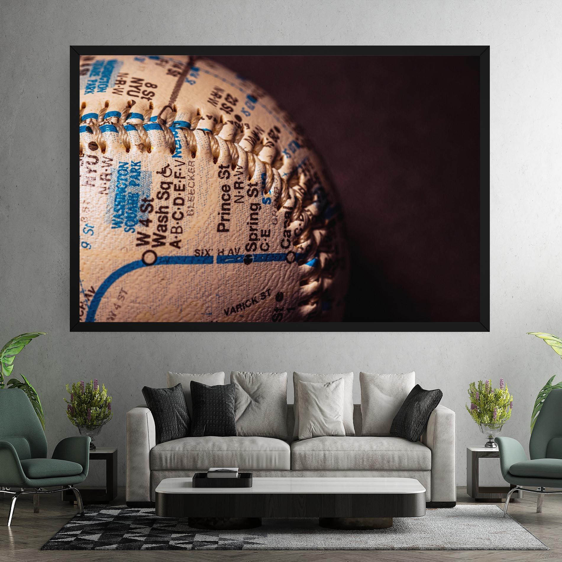 Obraz na Płótnie Blue Text Baseball Ball mockup 7