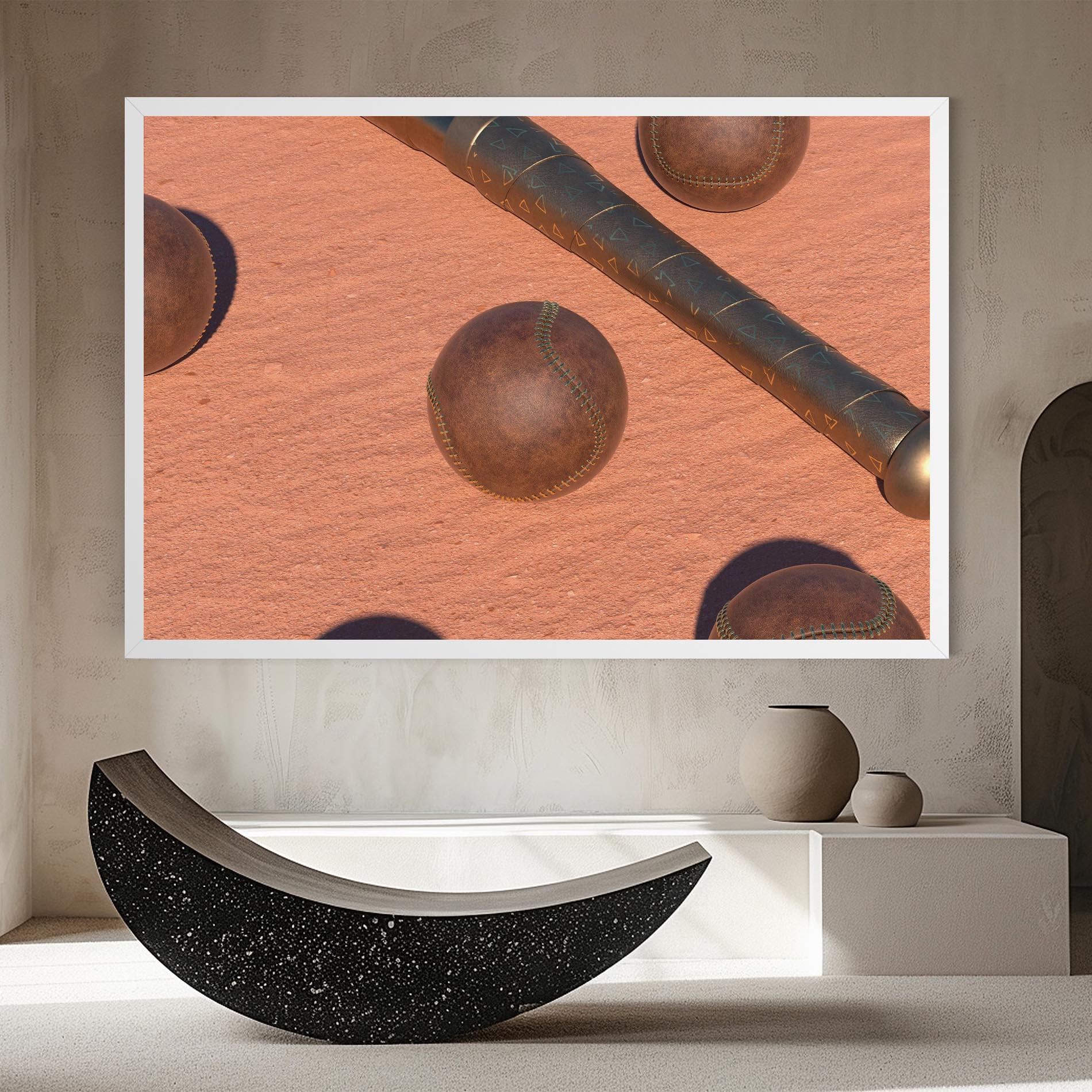 Obraz na Płótnie Baseball Set On Send mockup 8