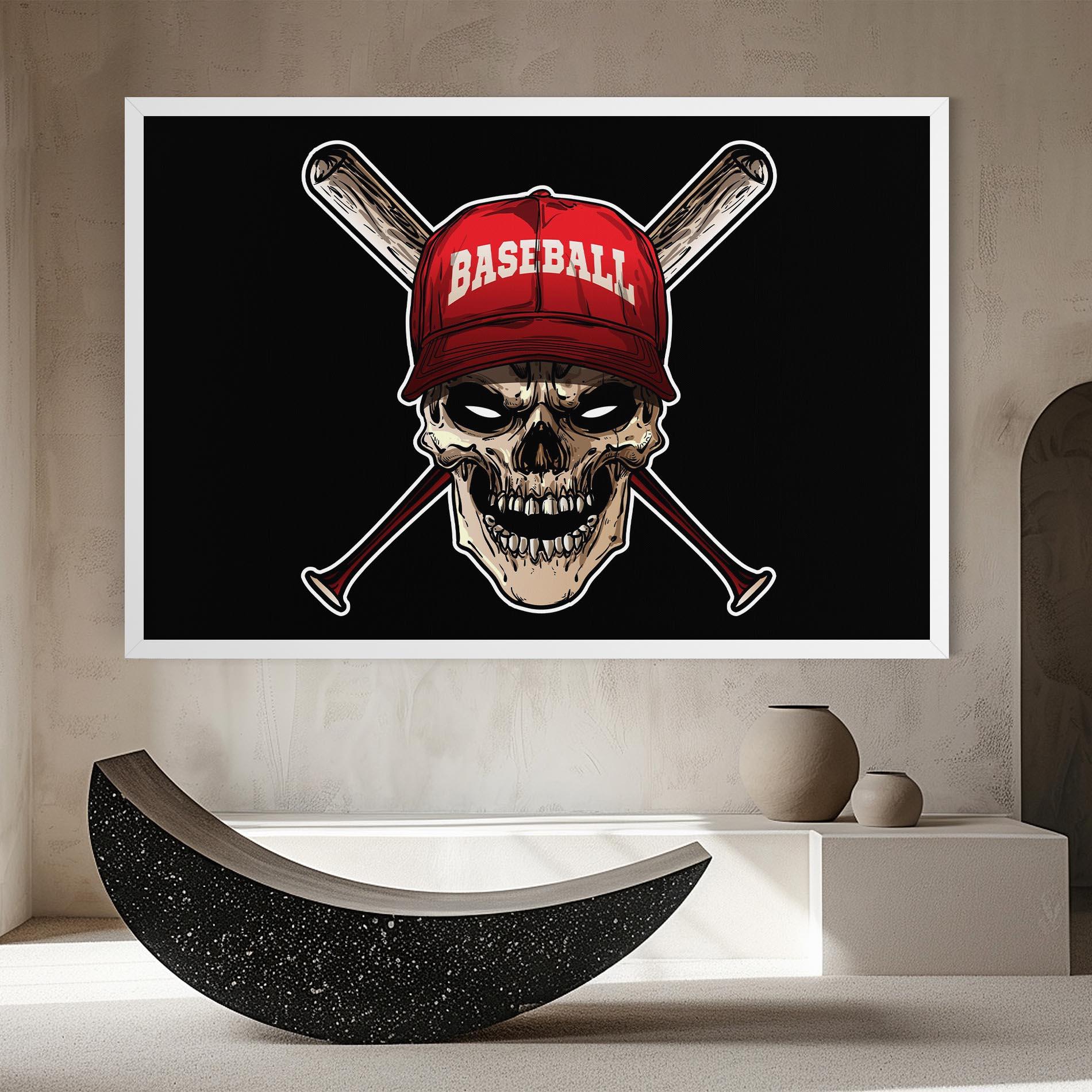 Obraz na Płótnie Baseball Skull mockup 8