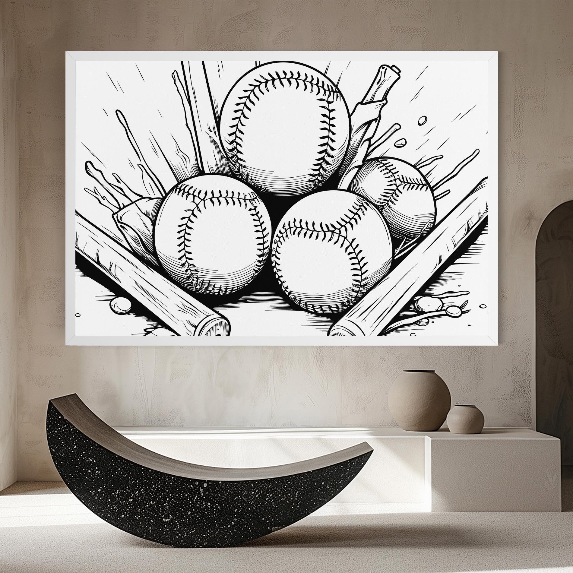 Obraz na Płótnie Big Baseball Ball mockup 8