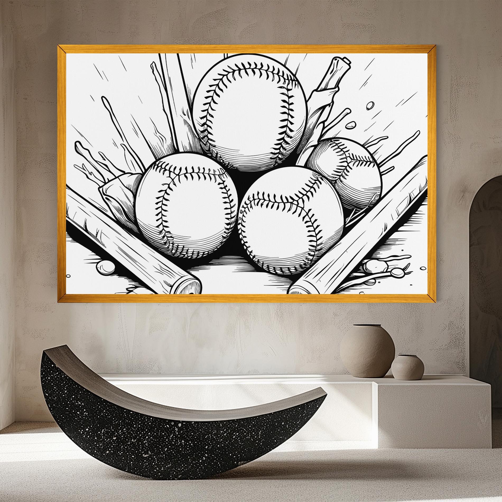 Obraz na Płótnie Big Baseball Ball mockup 8