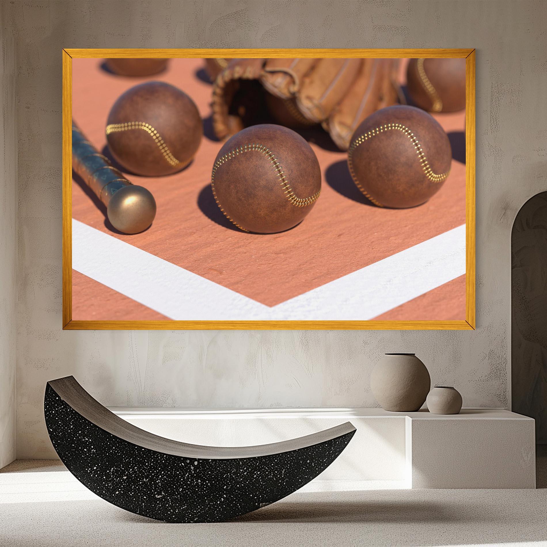 Obraz na Płótnie Brown Baseball Ball mockup 8