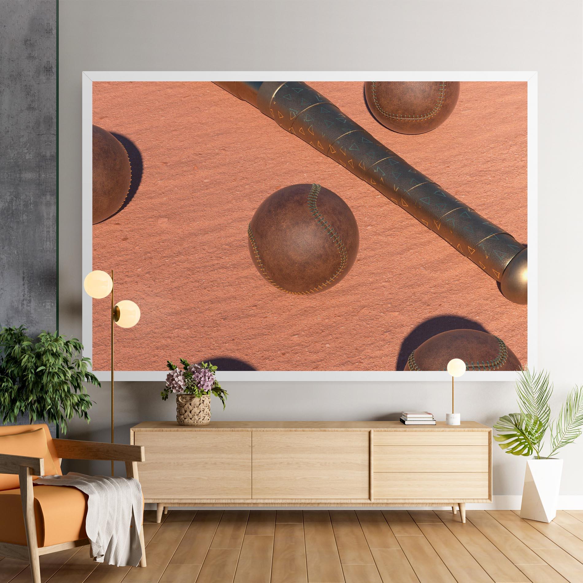 Obraz na Płótnie Baseball Set On Send mockup 9