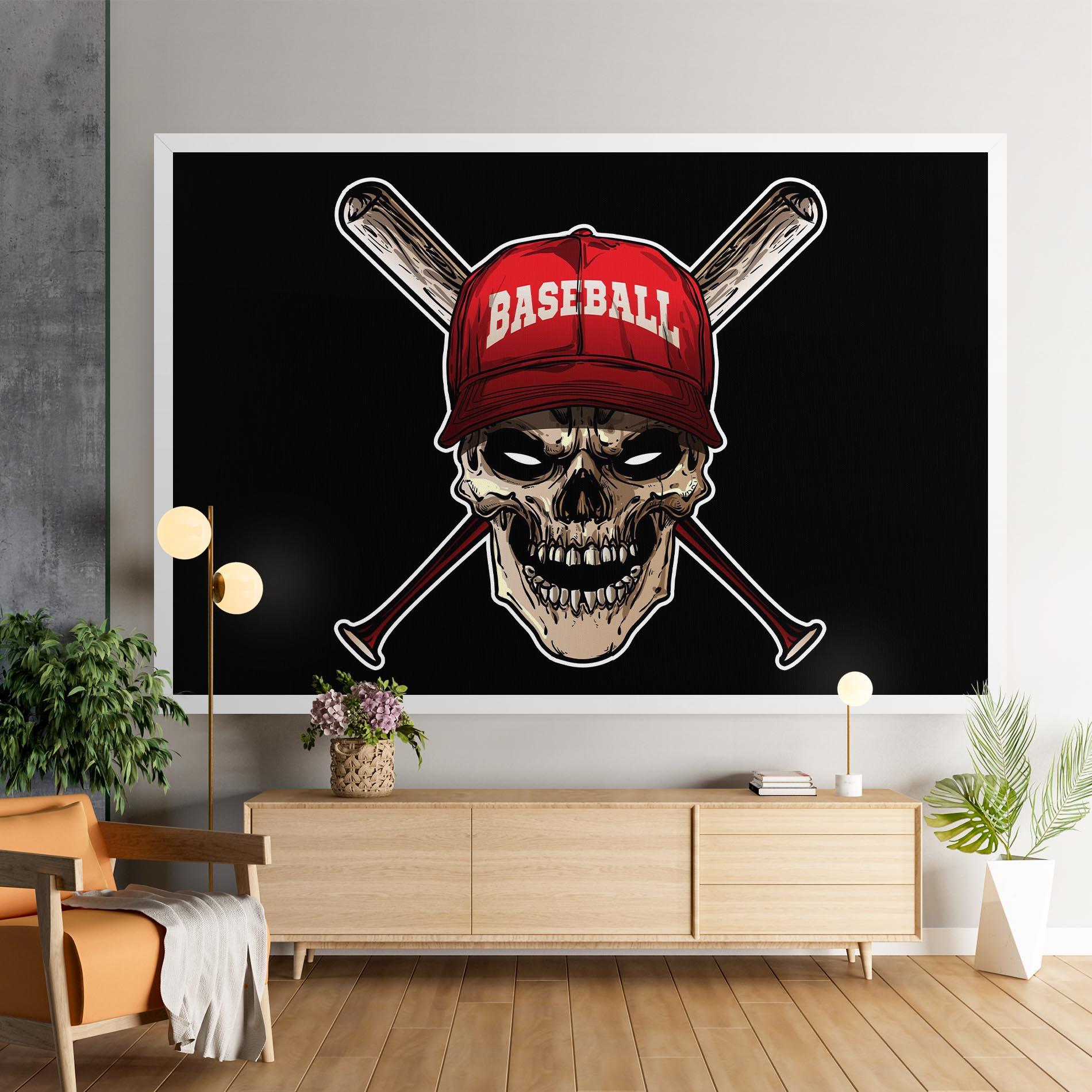 Obraz na Płótnie Baseball Skull mockup 9