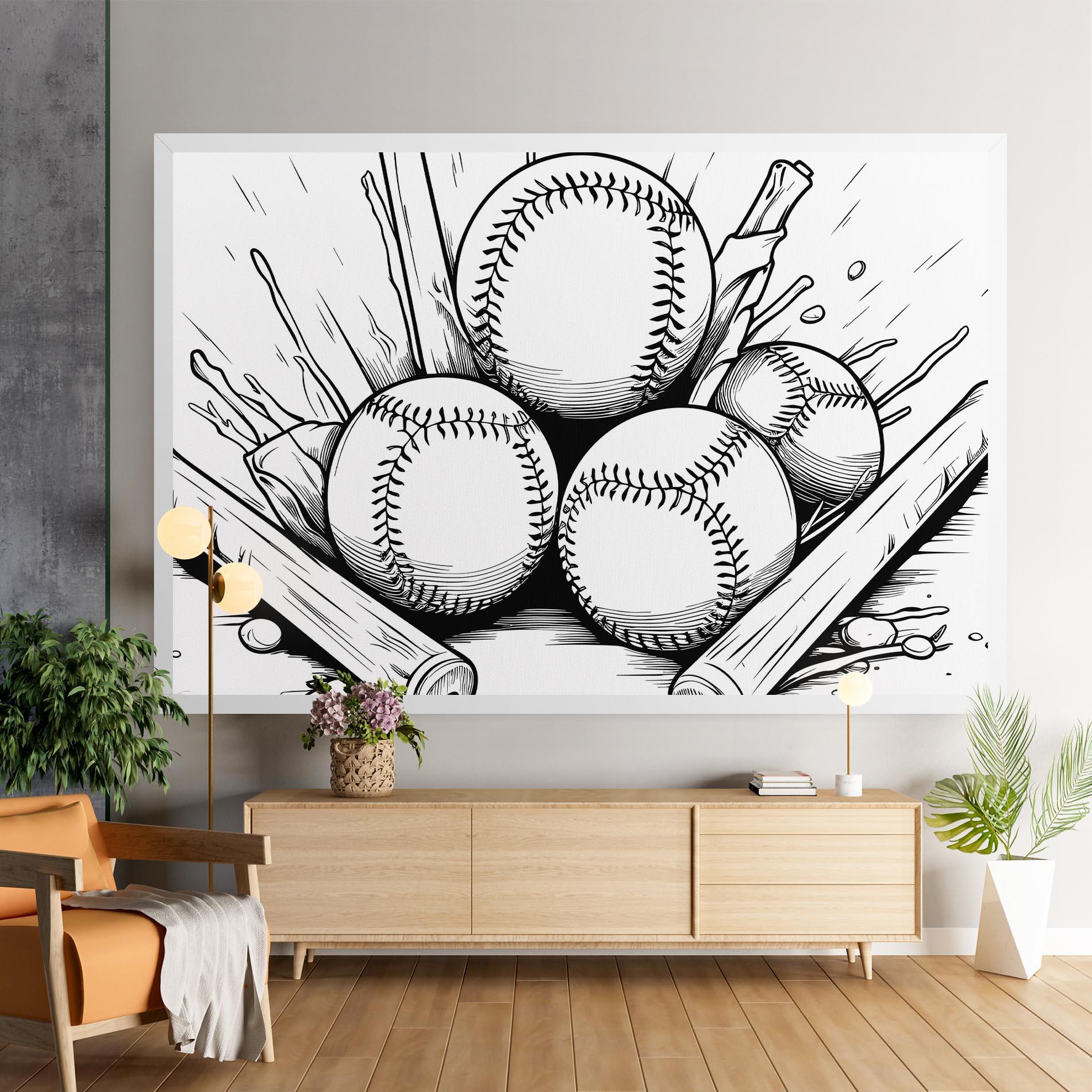 Obraz na Płótnie Big Baseball Ball mockup 9