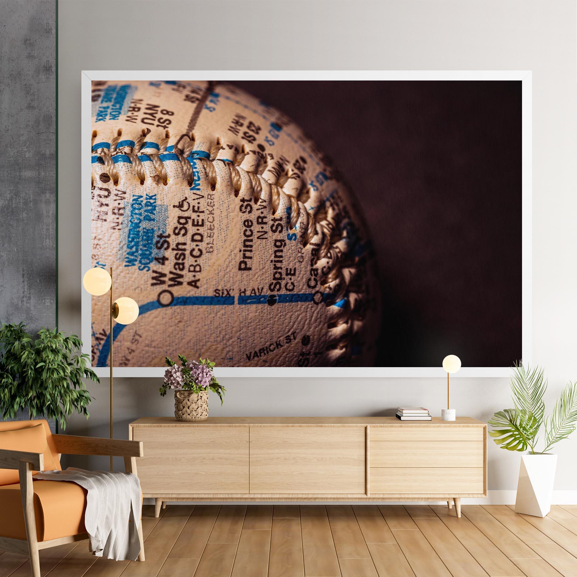 Obraz na Płótnie Blue Text Baseball Ball mockup 9