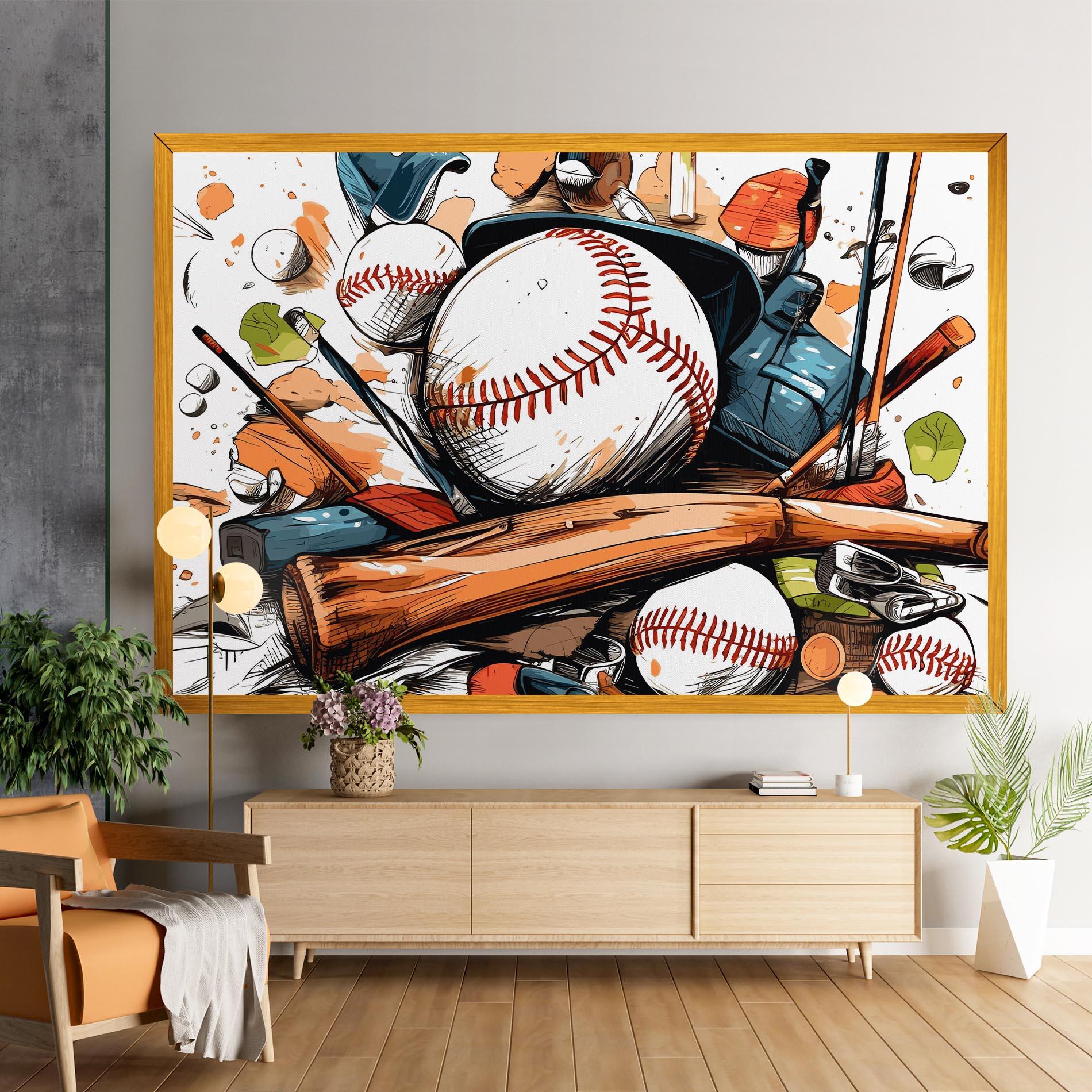 Obraz na Płótnie Baseball Trash mockup 9