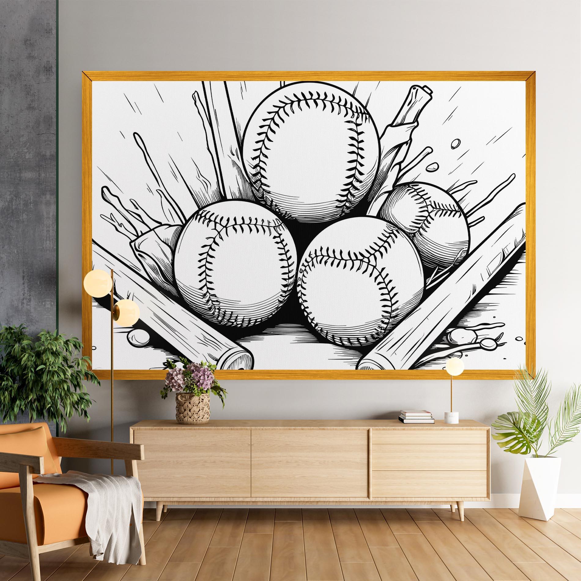 Obraz na Płótnie Big Baseball Ball mockup 9