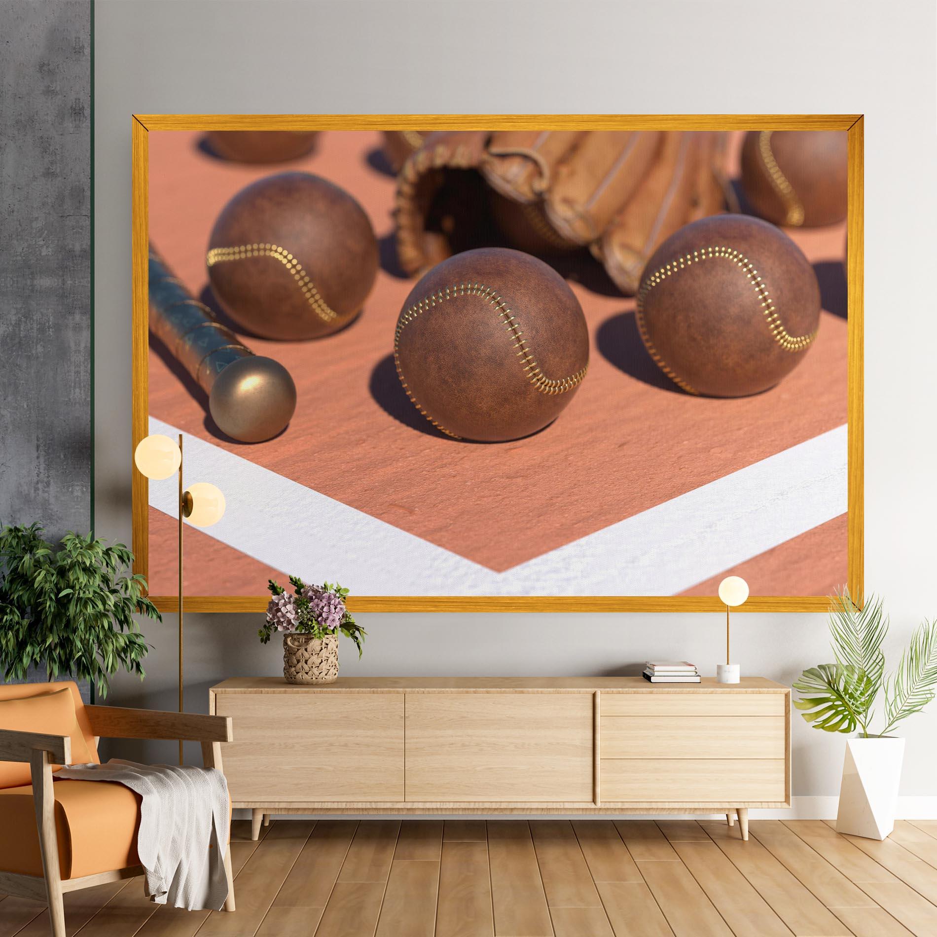 Obraz na Płótnie Brown Baseball Ball mockup 9