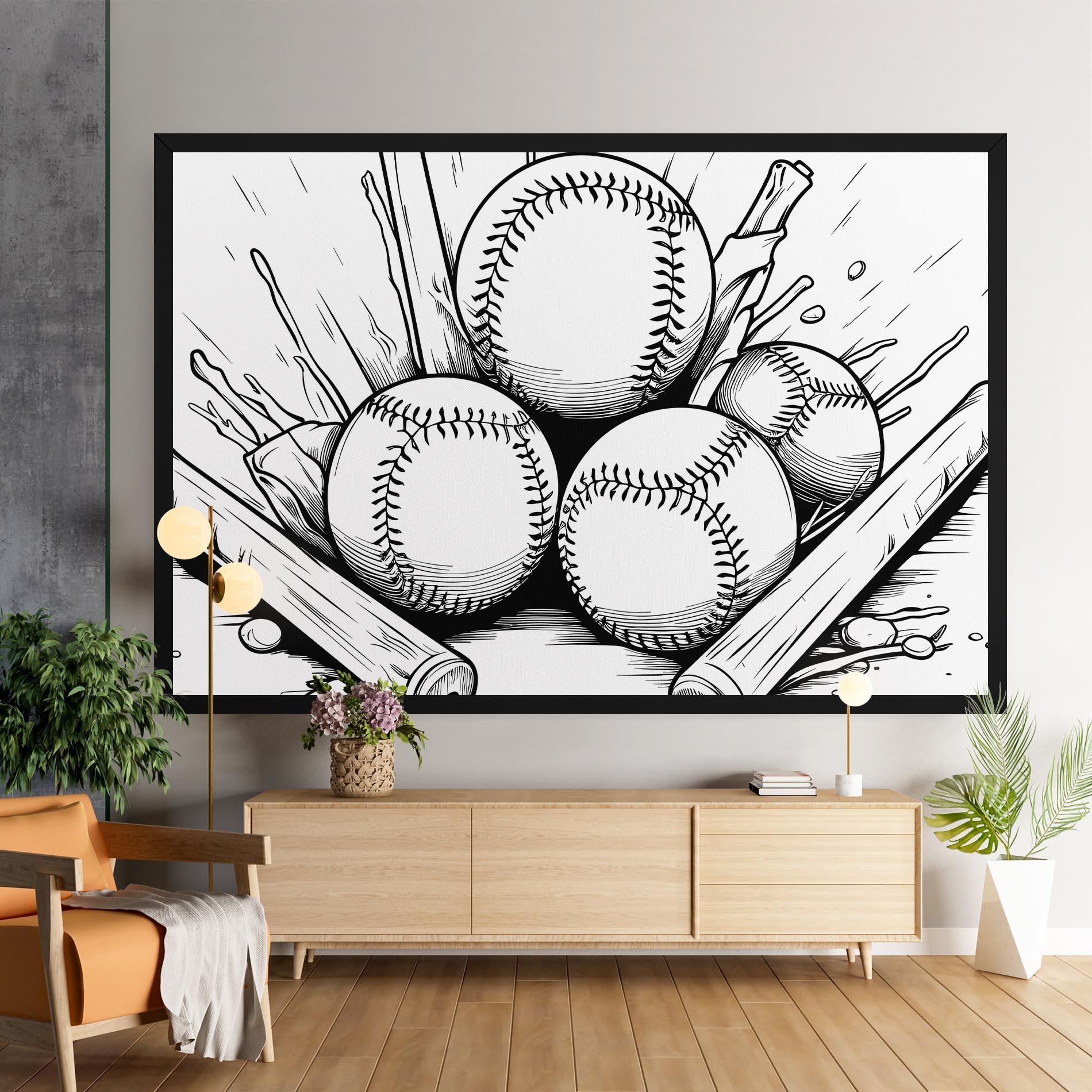 Obraz na Płótnie Big Baseball Ball mockup 9