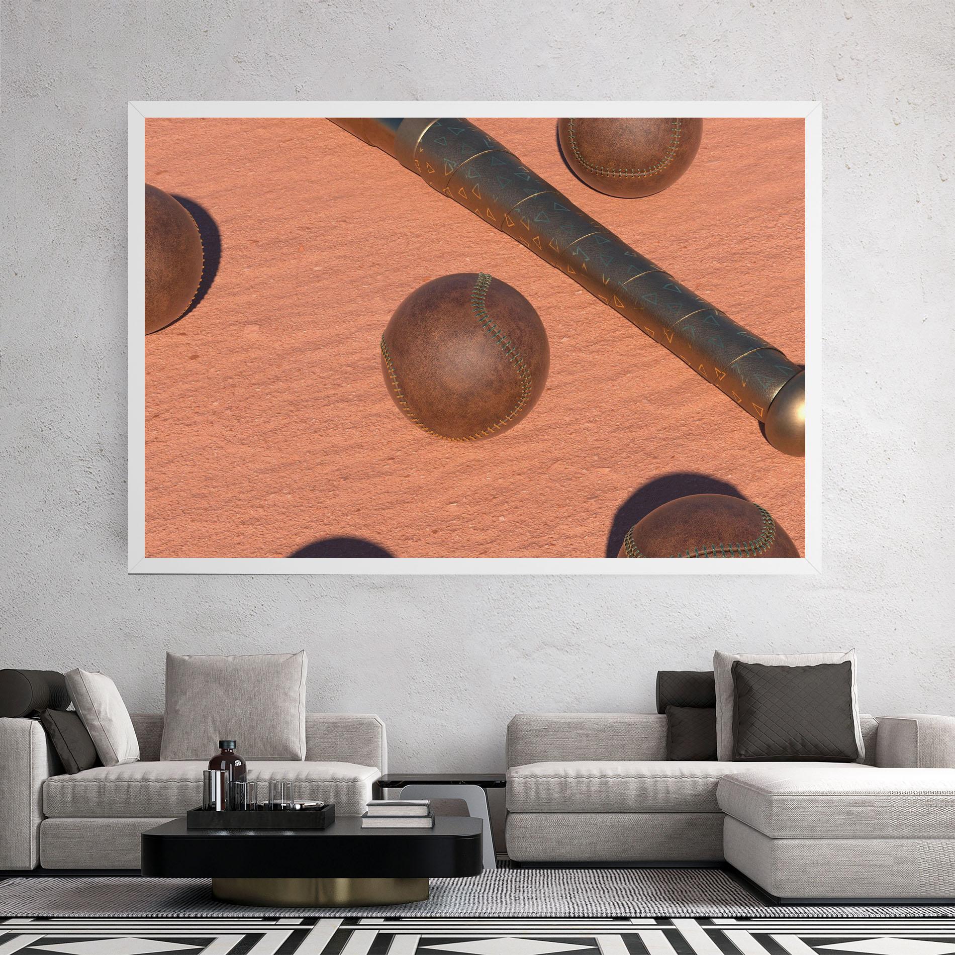 Obraz na Płótnie Baseball Set On Send mockup 2