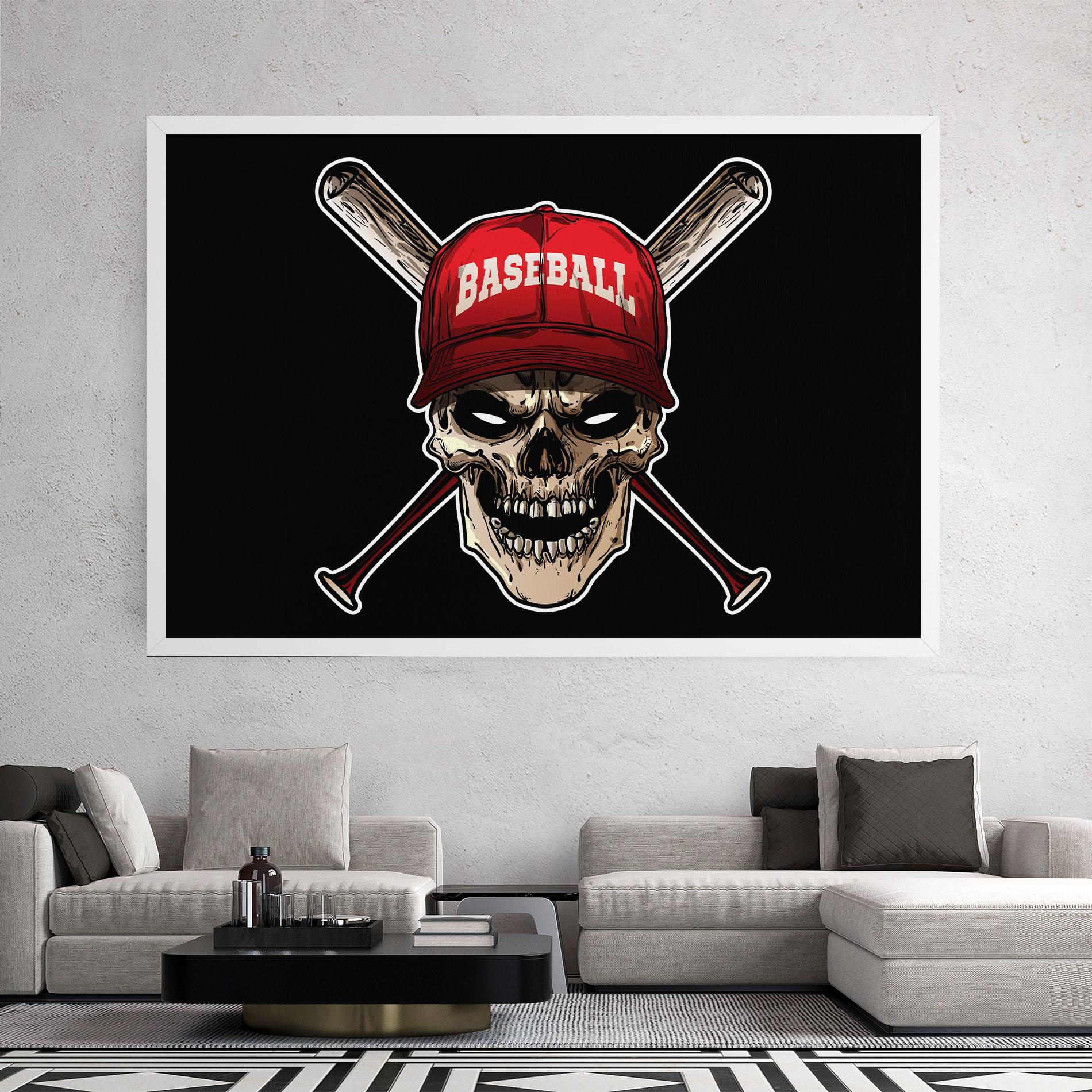 Obraz na Płótnie Baseball Skull mockup 2