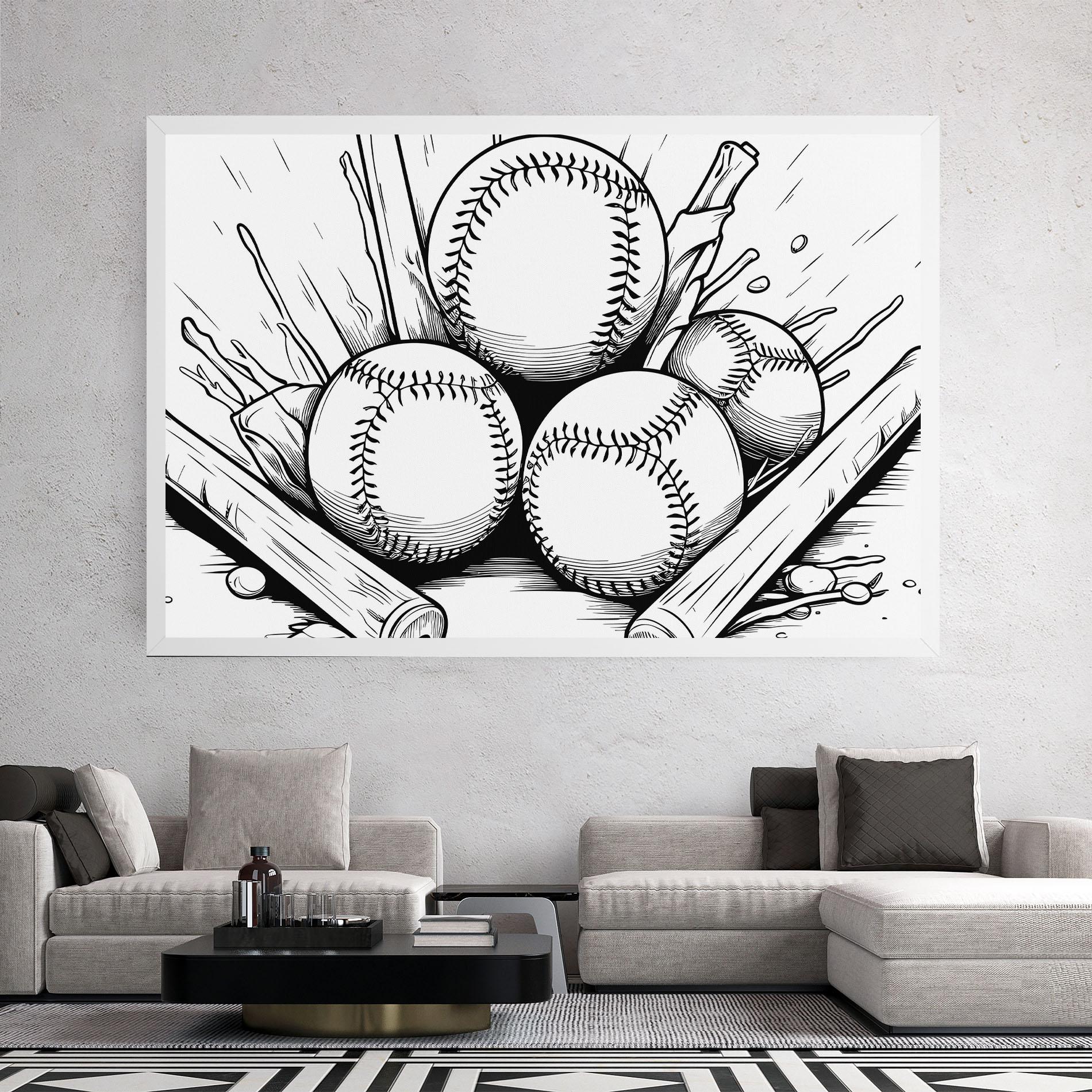 Obraz na Płótnie Big Baseball Ball mockup 2