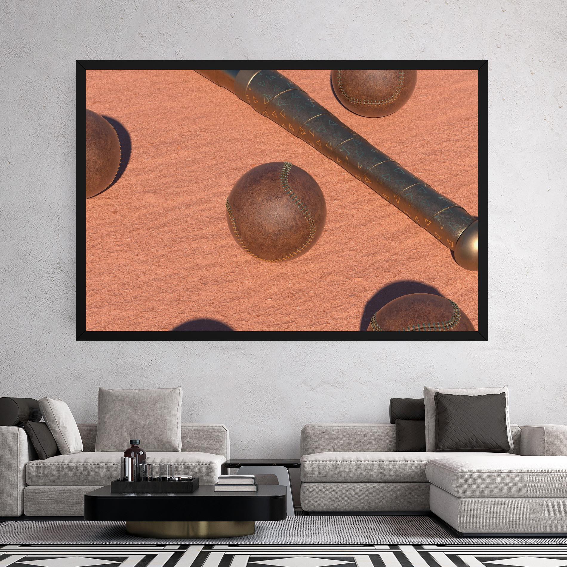 Obraz na Płótnie Baseball Set On Send mockup 2