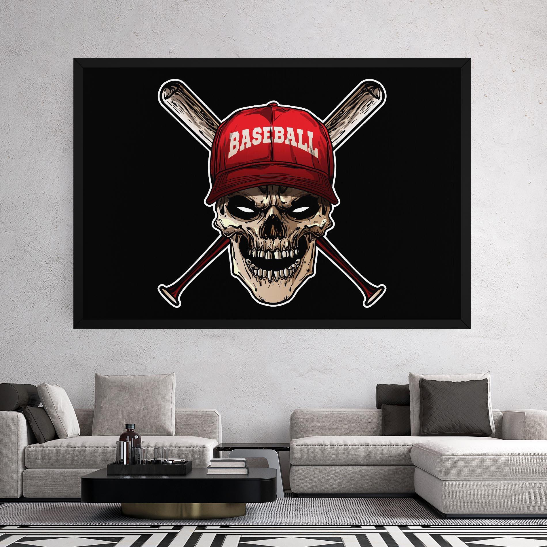 Obraz na Płótnie Baseball Skull mockup 2