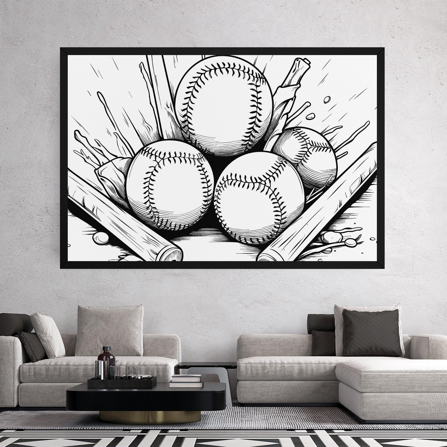 Obraz na Płótnie Big Baseball Ball mockup 2