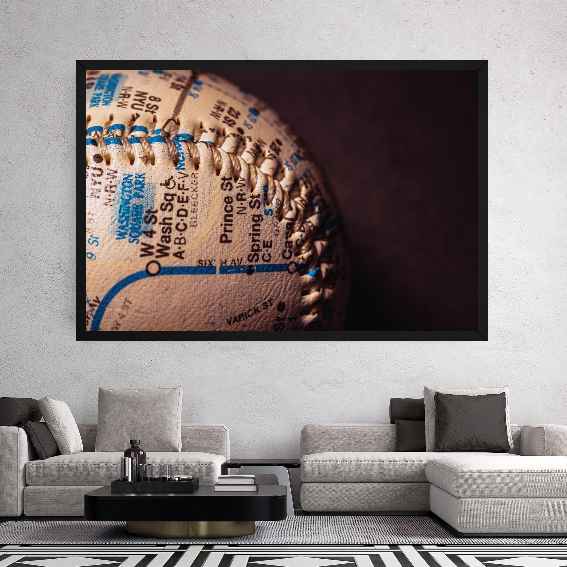 Obraz na Płótnie Blue Text Baseball Ball mockup 2