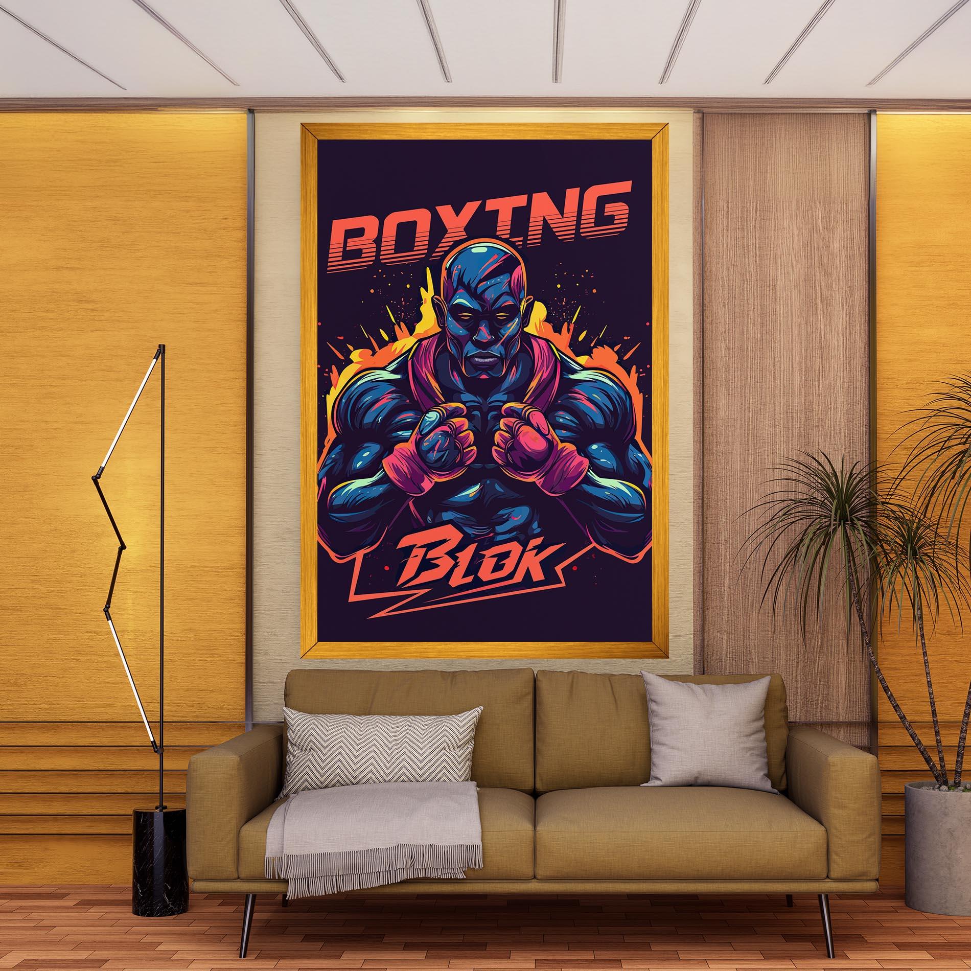 Obraz na Płótnie Boxing Blok mockup 9