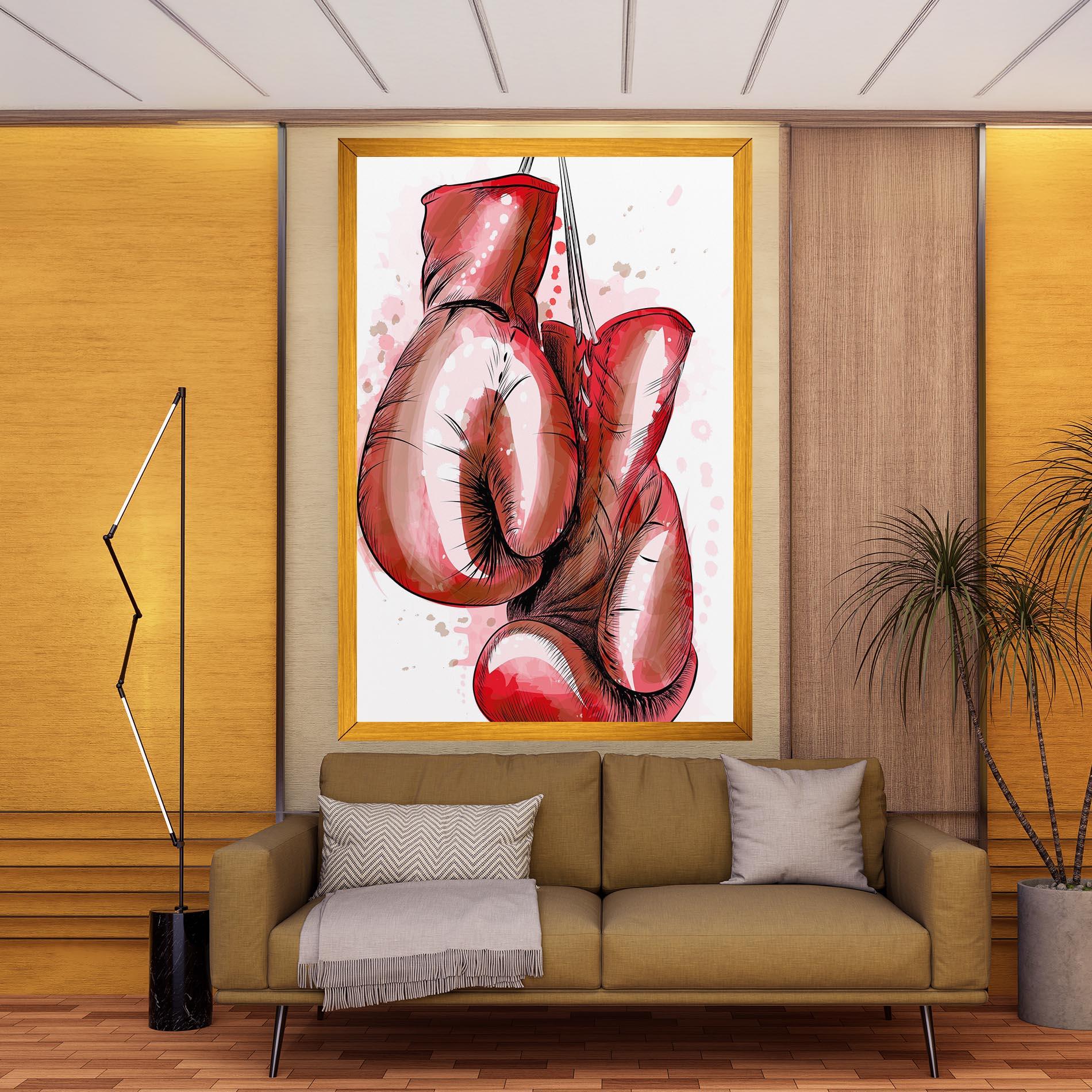 Obraz na Płótnie Red Painted Gloves mockup 9