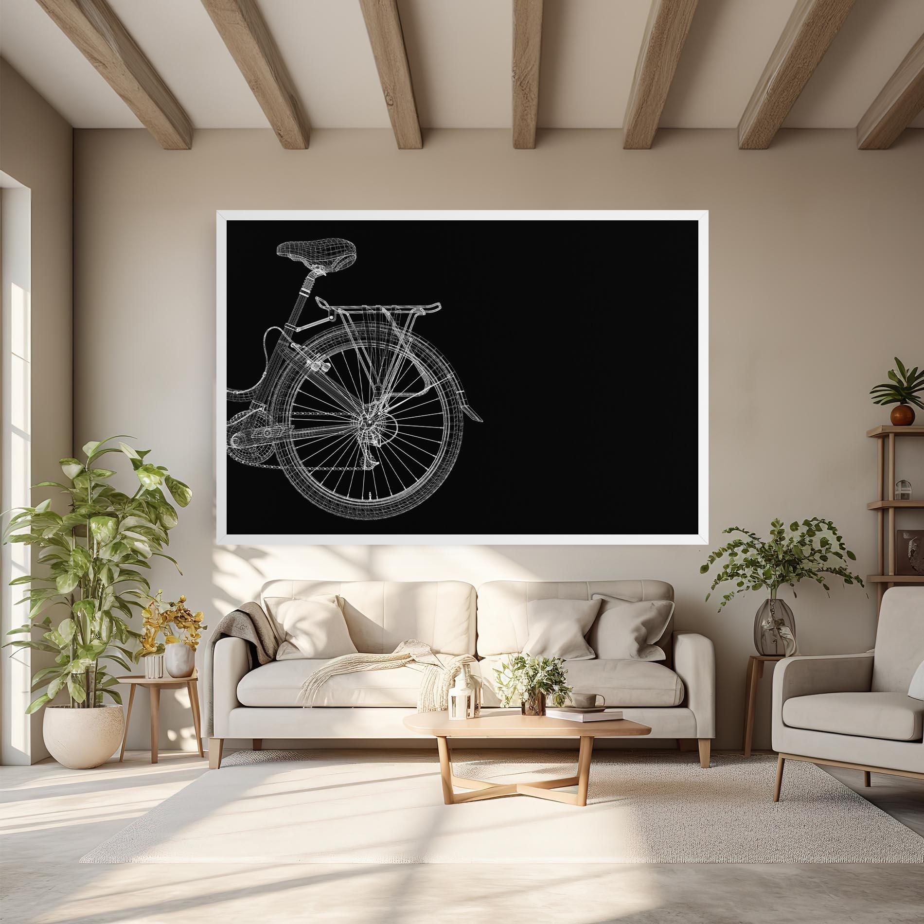 Obraz na Płótnie 3d Wire Model Bike mockup 6