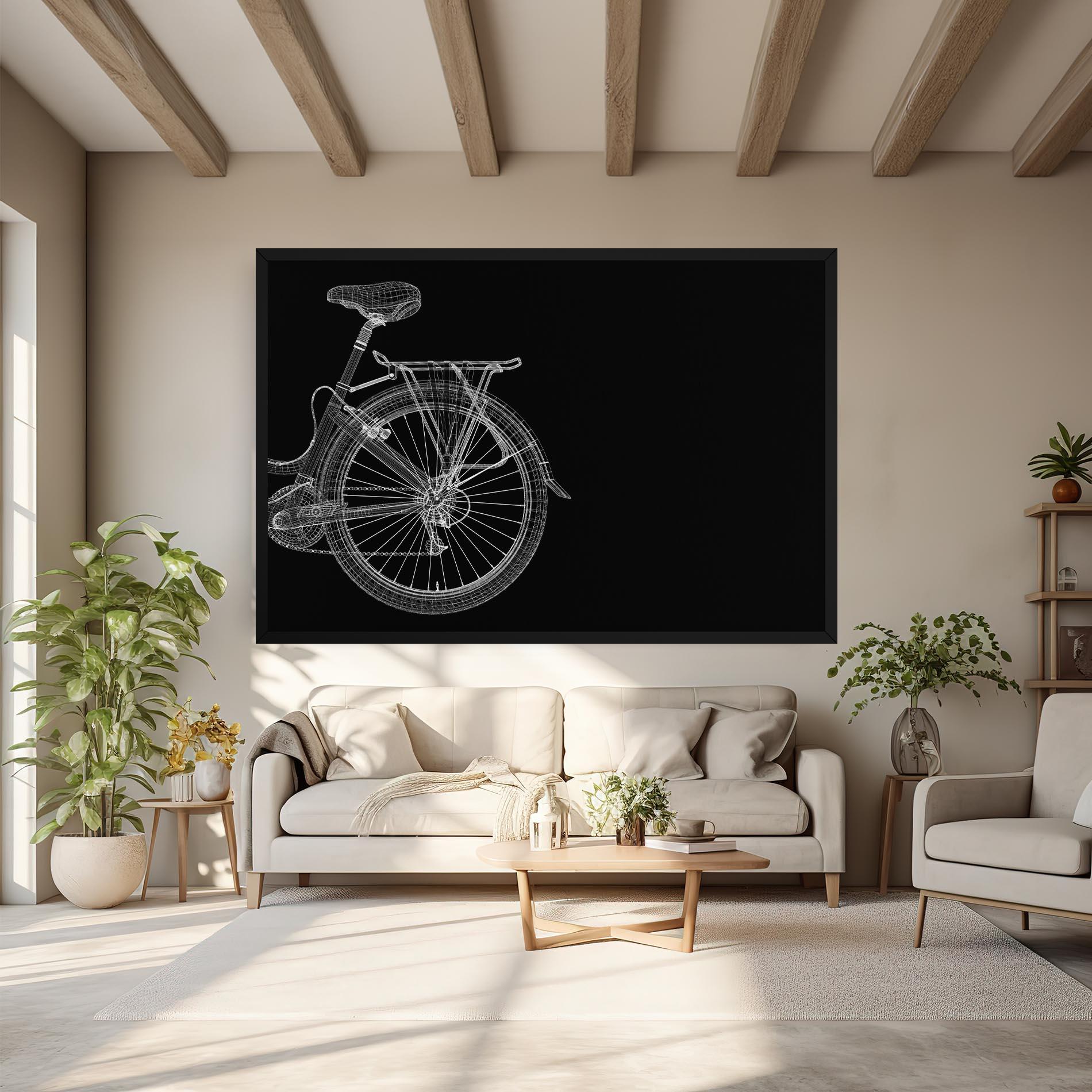 Obraz na Płótnie 3d Wire Model Bike mockup 6