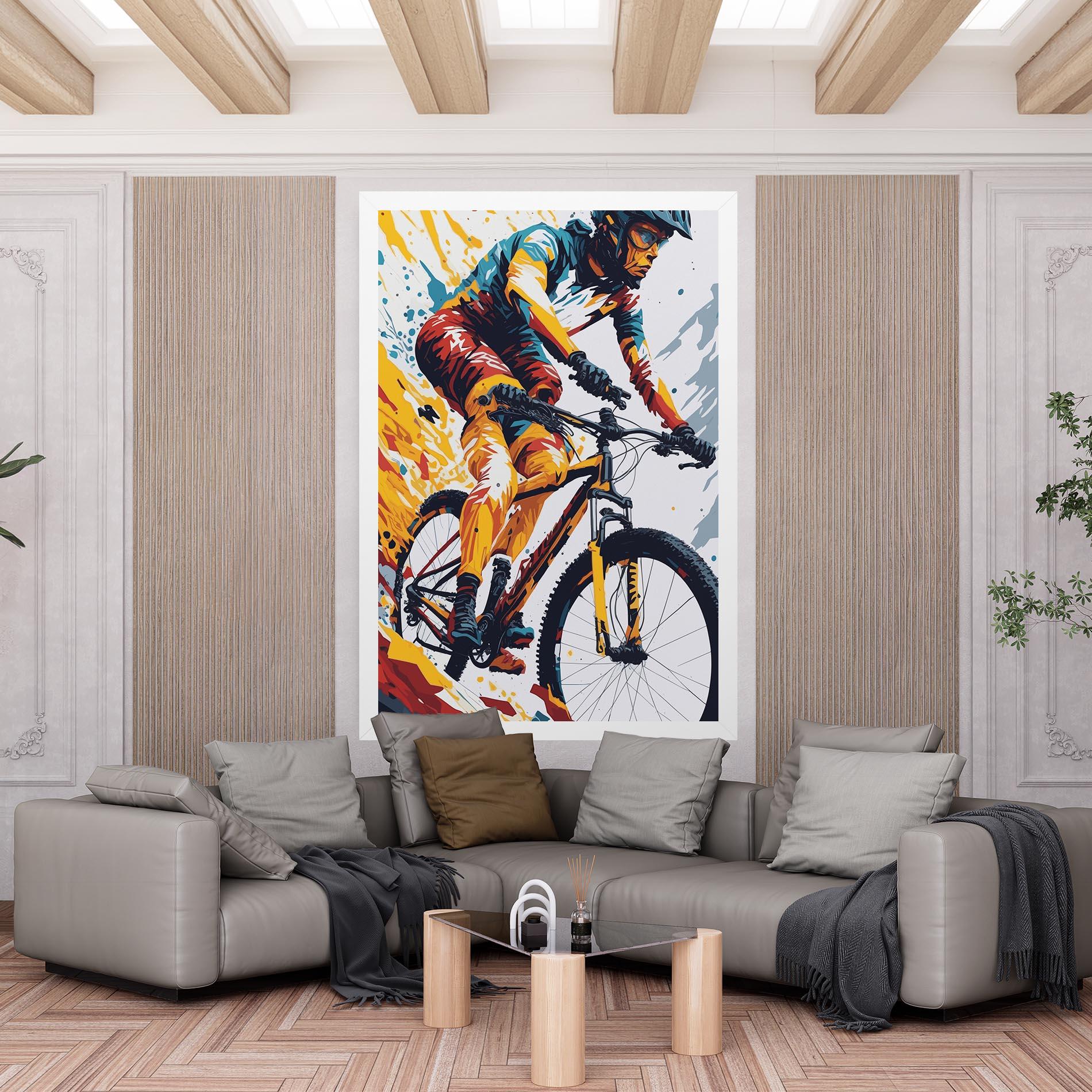 Obraz na Płótnie Yellow Bike Art mockup 6