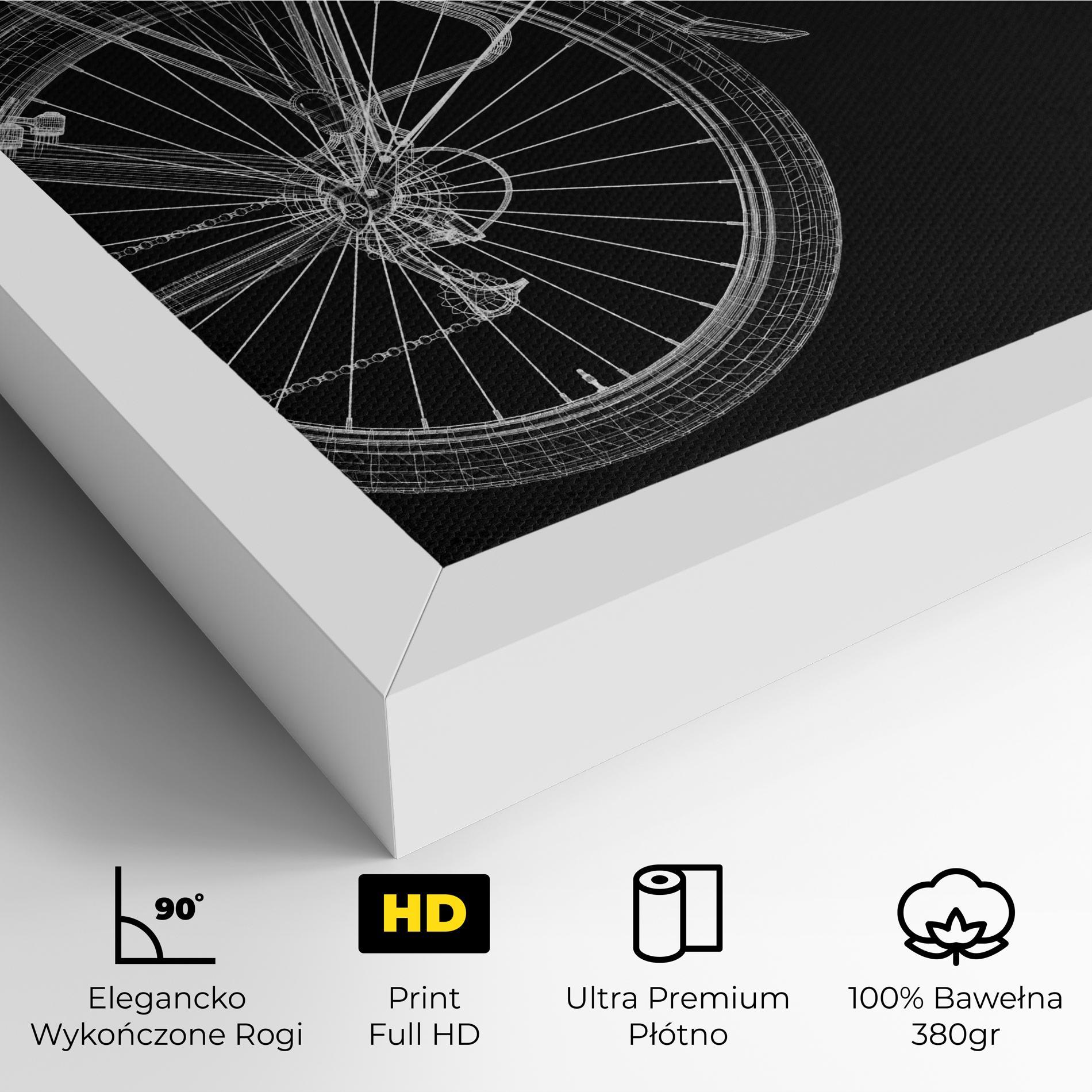 Obraz na Płótnie 3d Wire Model Bike mockup 4