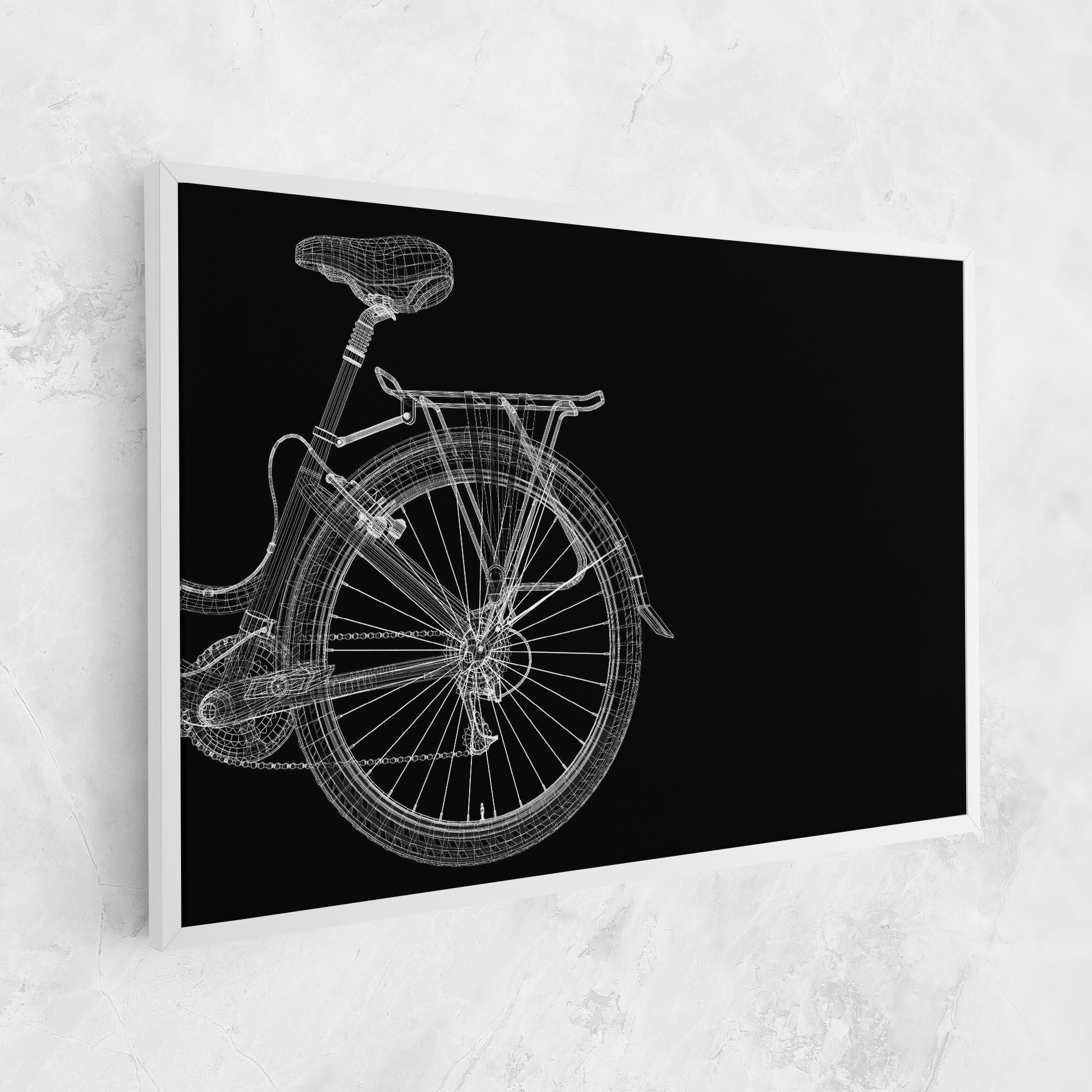 Obraz na Płótnie 3d Wire Model Bike mockup 1
