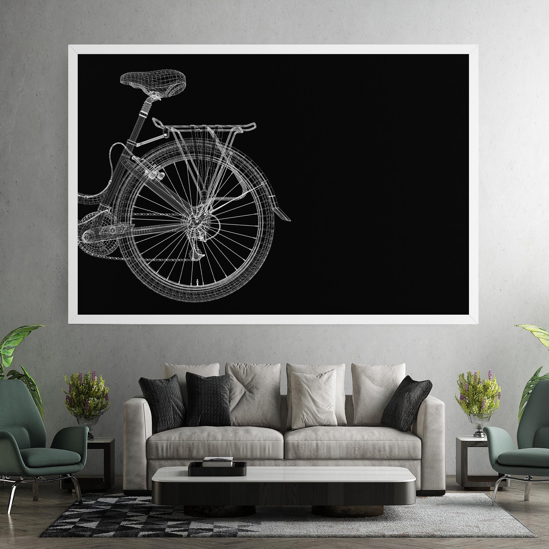Obraz na Płótnie 3d Wire Model Bike mockup 7